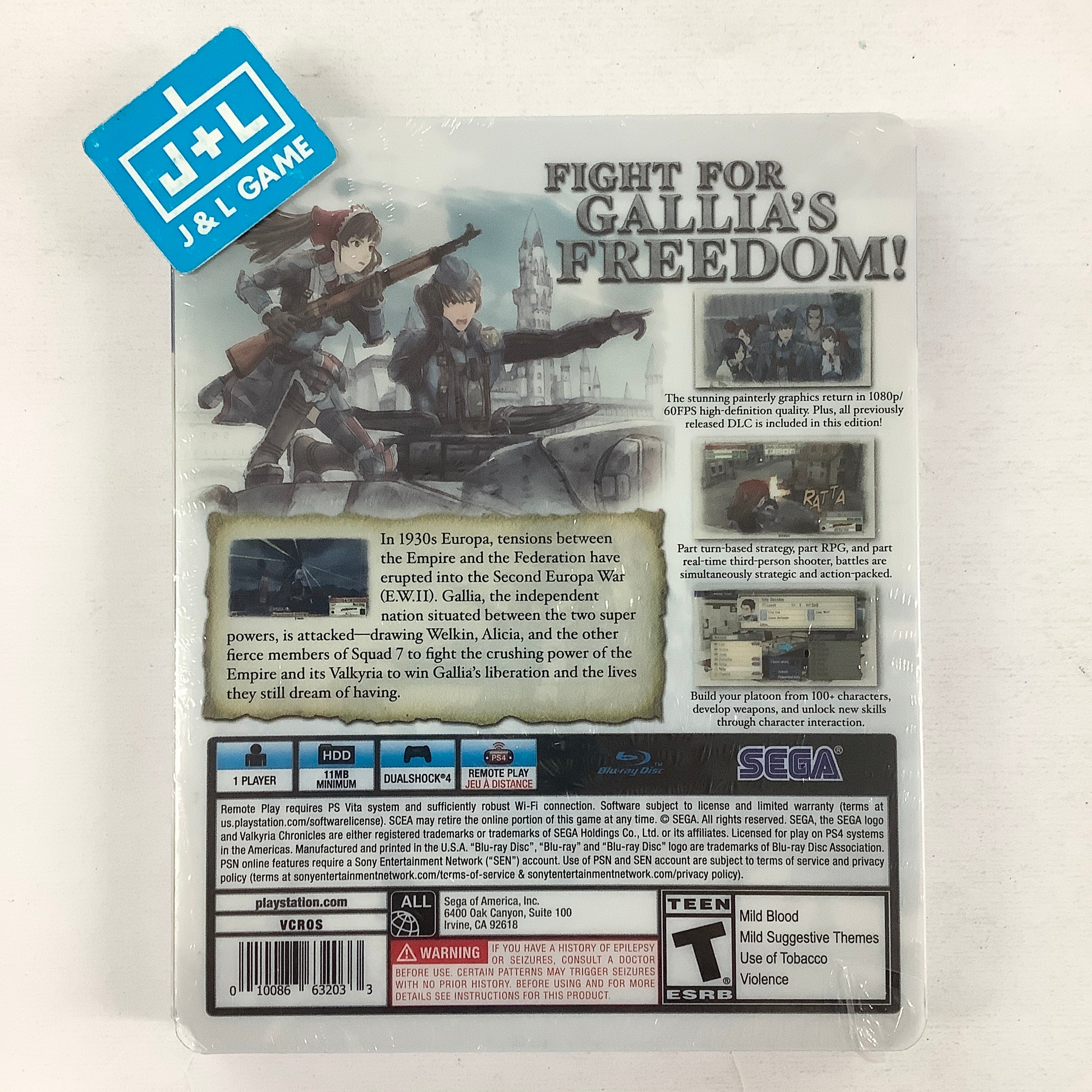 Valkyria Chronicles Remastered (Steelbook Edition) - (PS4) PlayStation 4 Video Games SEGA