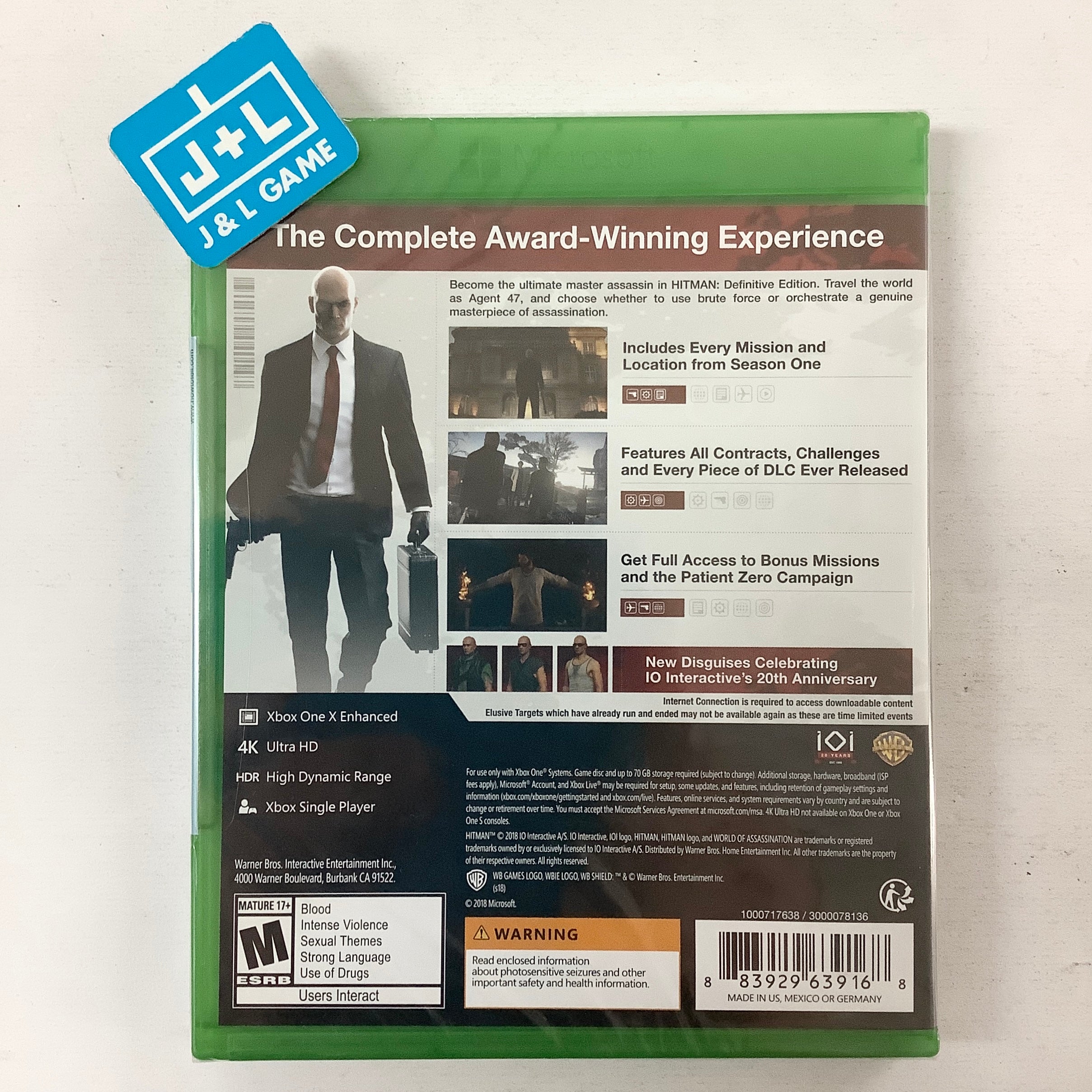Hitman: Definitive Edition - (XB1) Xbox One | J&L Game