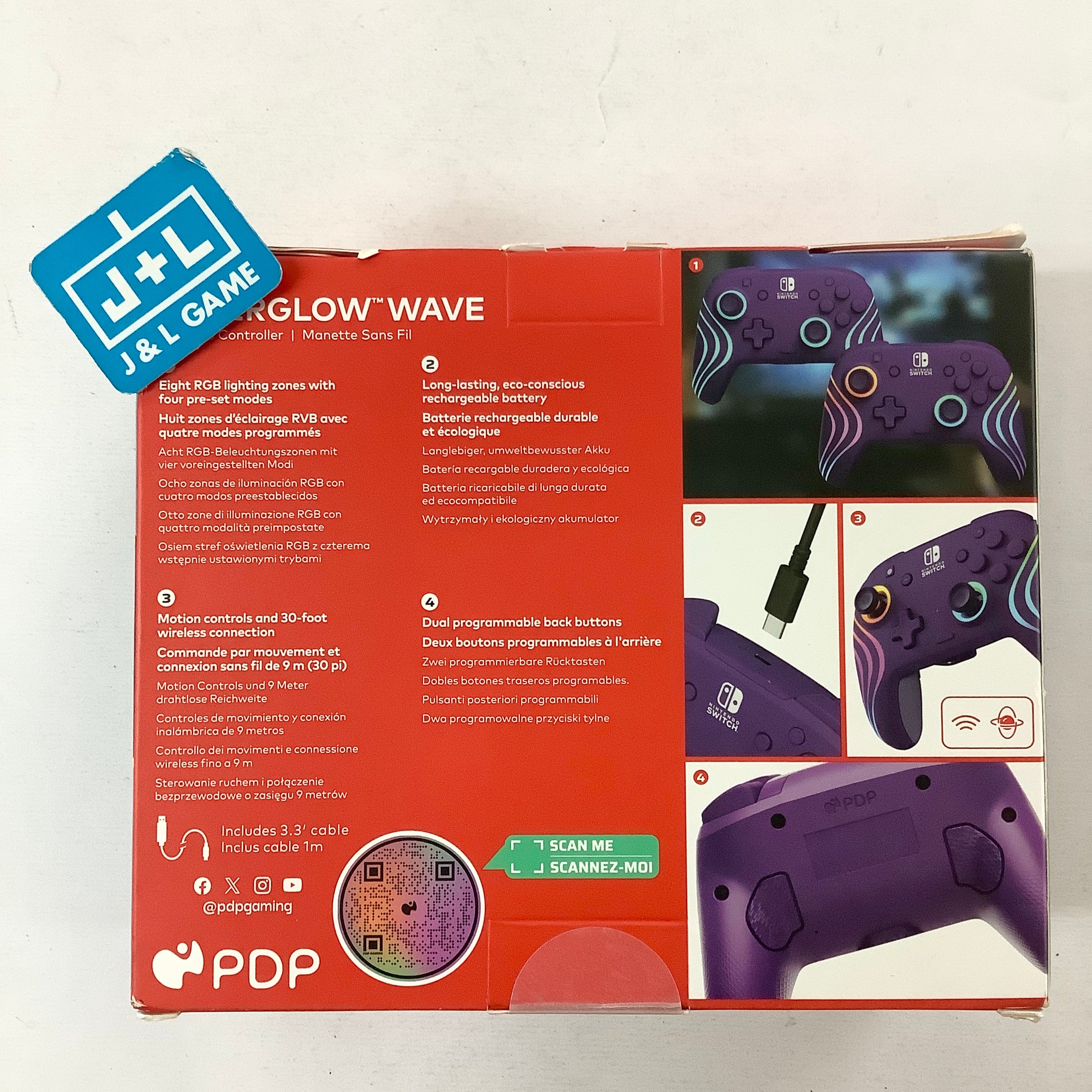 PDP Afterglow Wave Wireless Controller (Purple) - (NSW) Nintendo Switch ACCESSORIES PDP