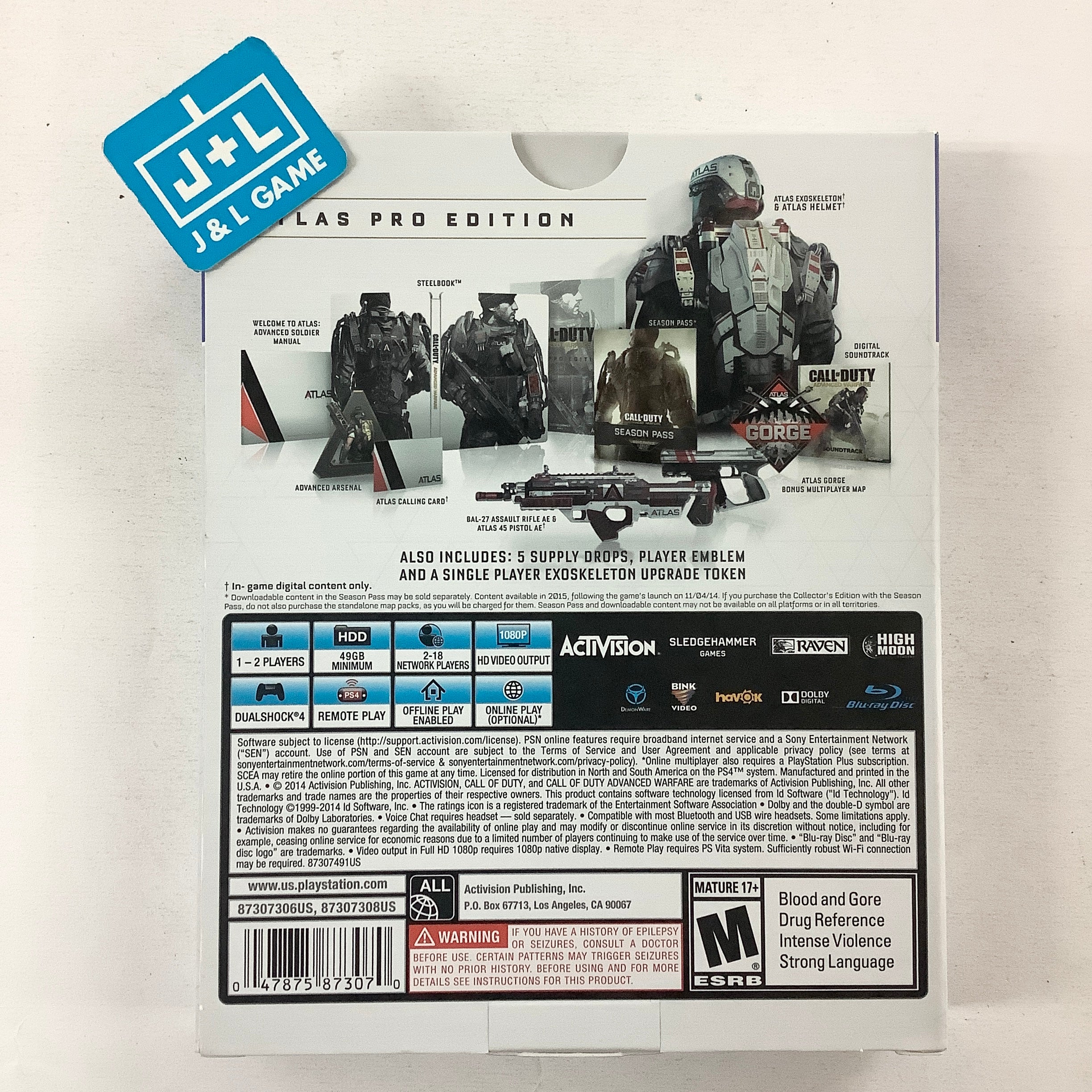 Call of Duty: Advanced Warfare (Atlas Pro Edition) - (PS4) PlayStation 4 [Pre-Owned] Video Games ACTIVISION   