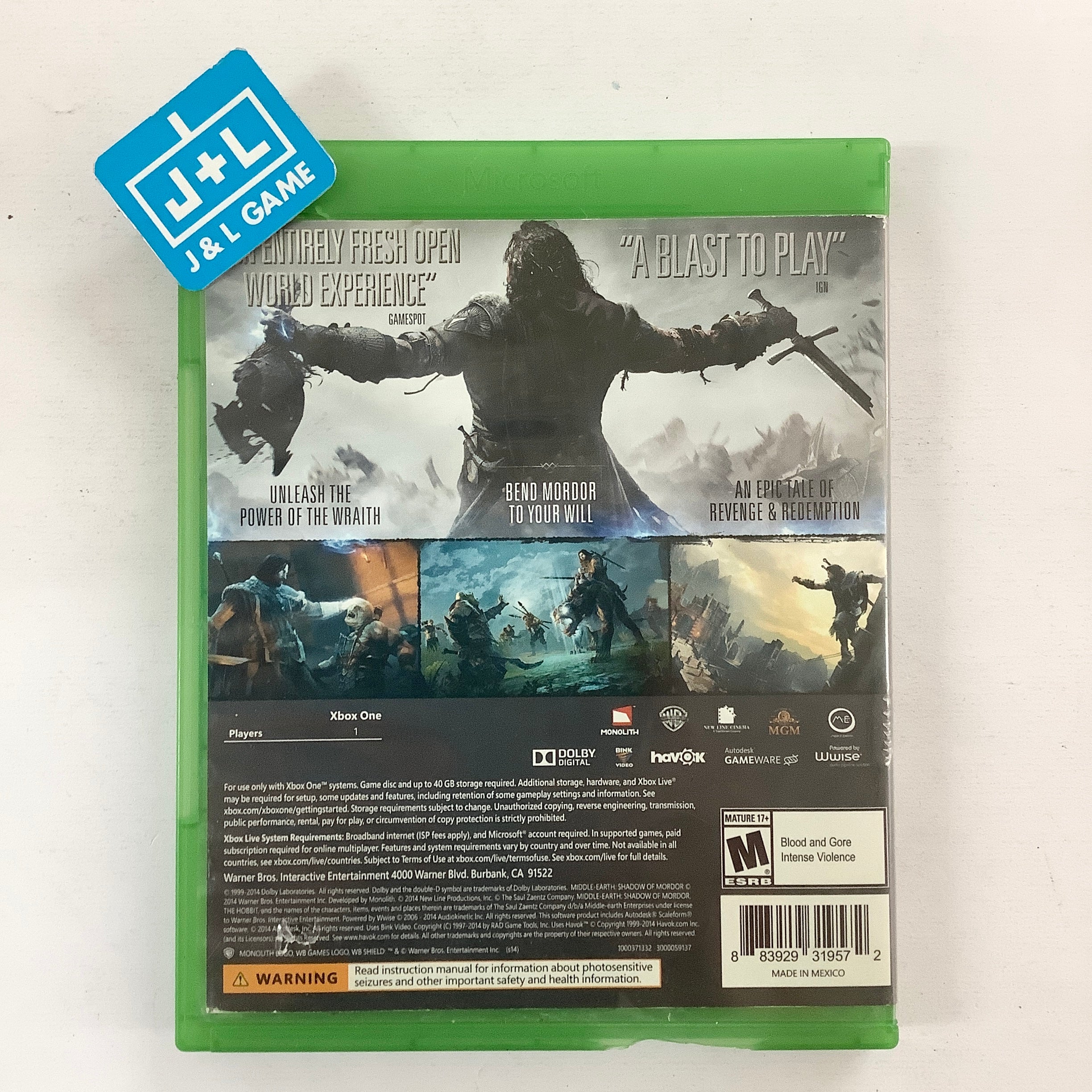 Middle-Earth: Shadow of Mordor - (XB1) Xbox One [Pre-Owned] Video Games WB Games   