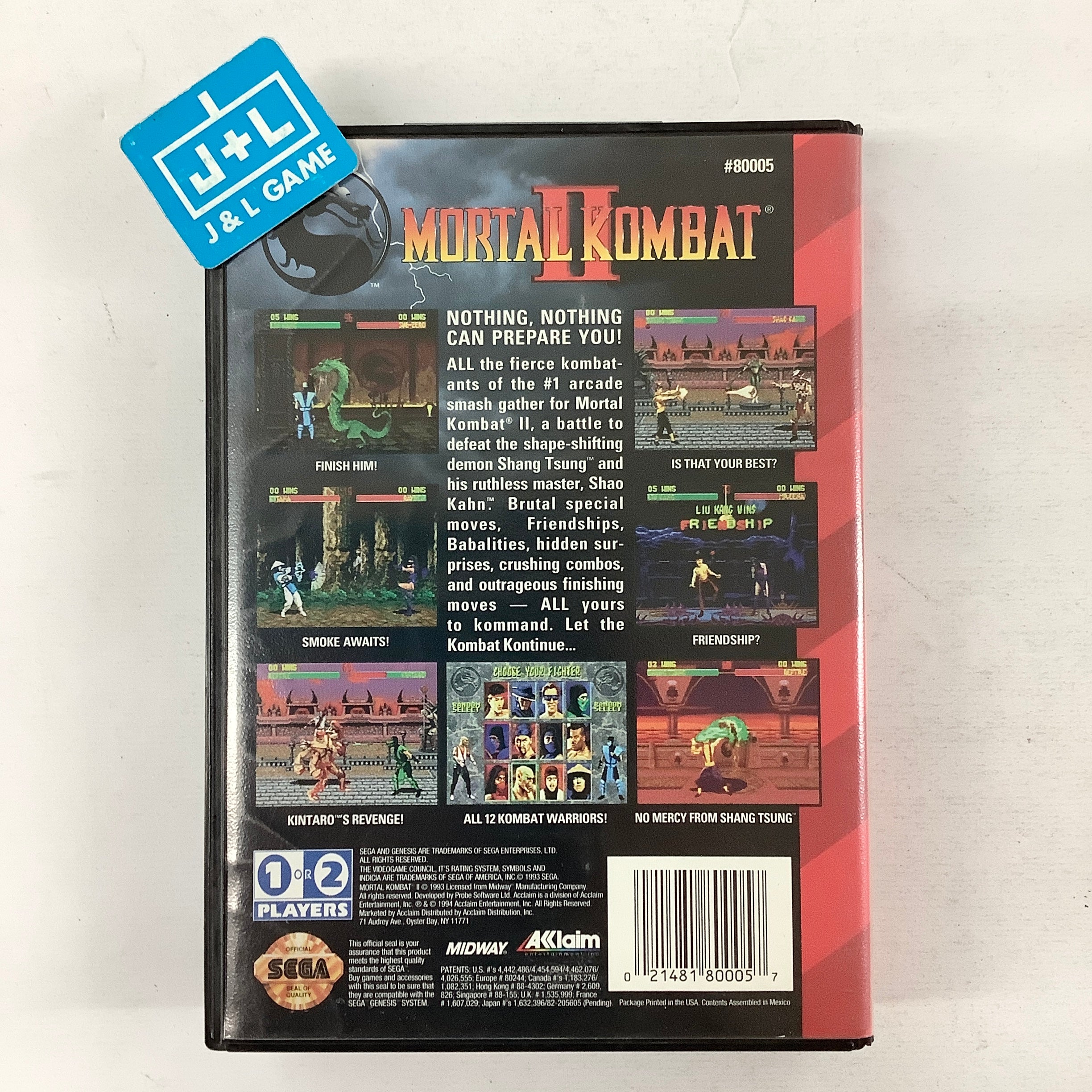 Mortal Kombat II - (SG) SEGA Genesis [Pre-Owned] Video Games Acclaim