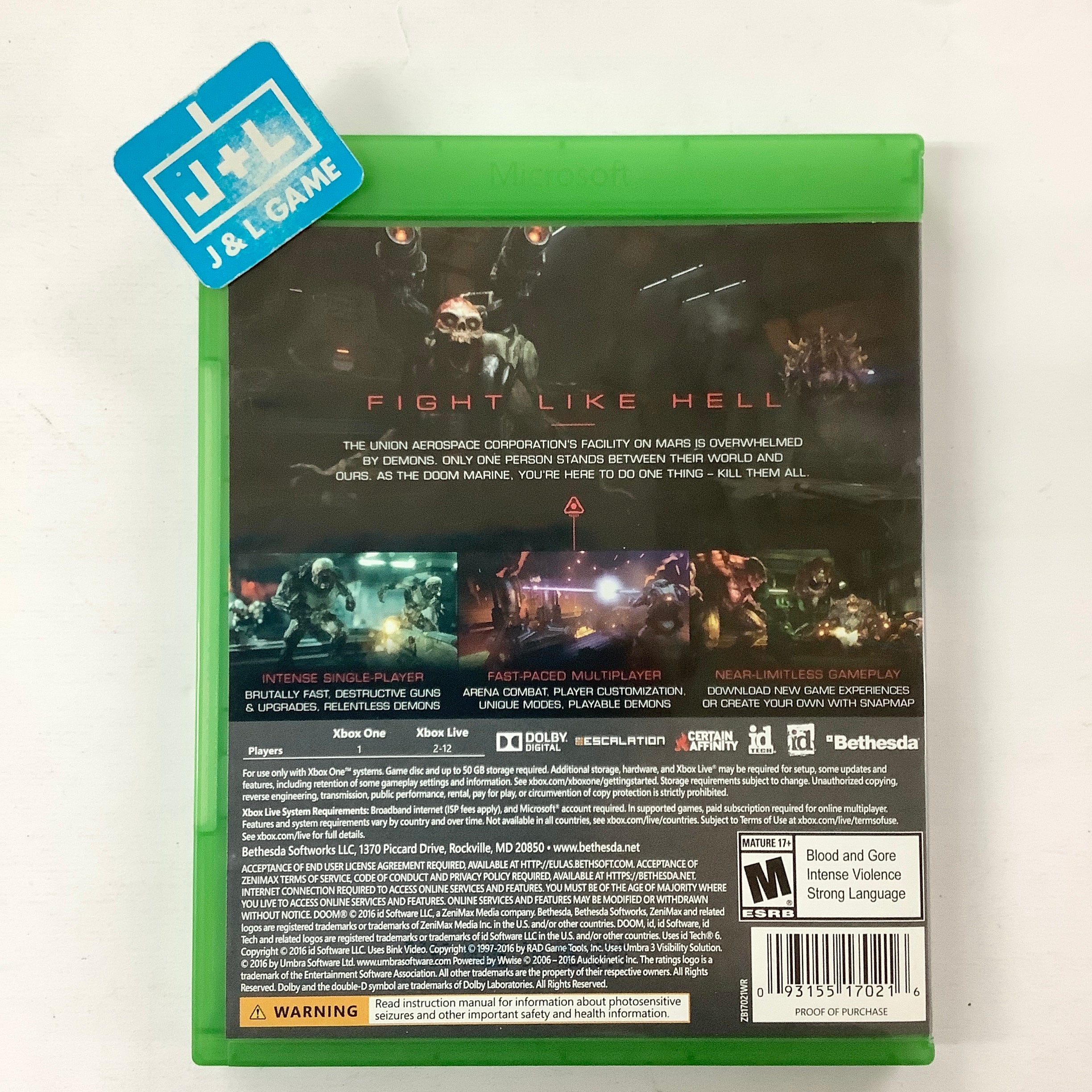 DOOM - (XB1) Xbox One [Pre-Owned] Video Games Bethesda Softworks   