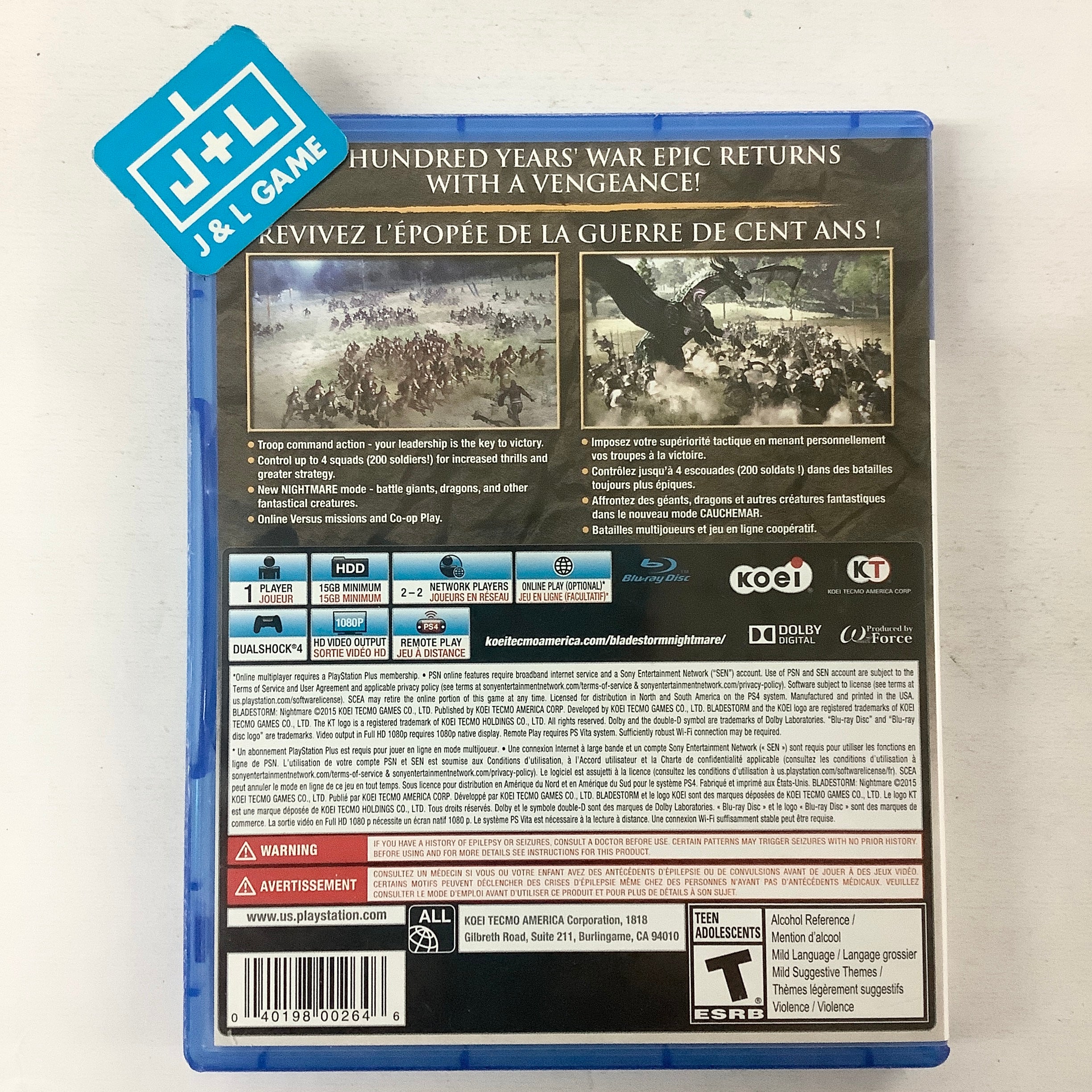 Bladestorm: Nightmare - (PS4) PlayStation 4 [Pre-Owned] Video Games Koei Tecmo Games   