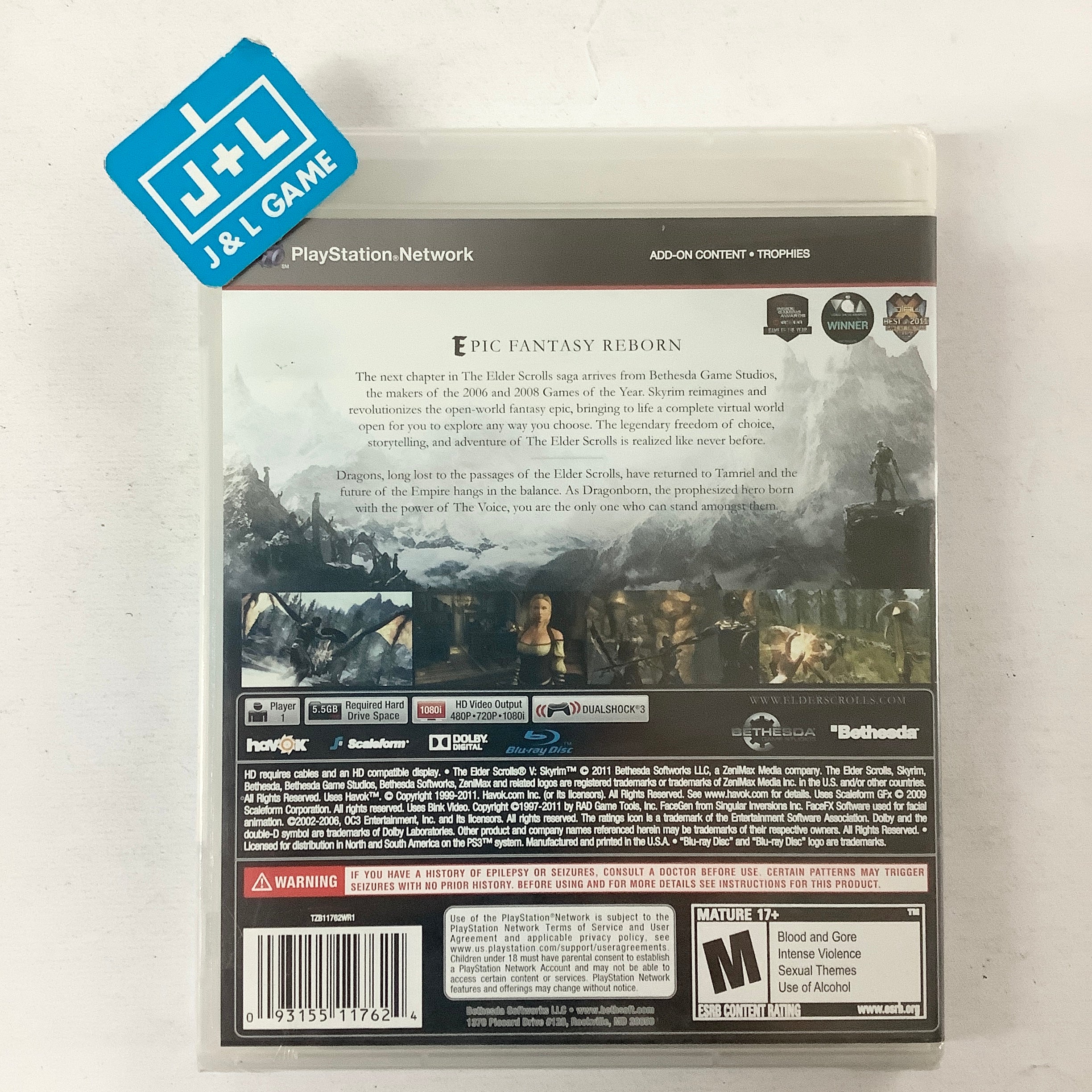 The Elder Scrolls V: Skyrim - (PS3) PlayStation 3 Video Games Bethesda Softworks   