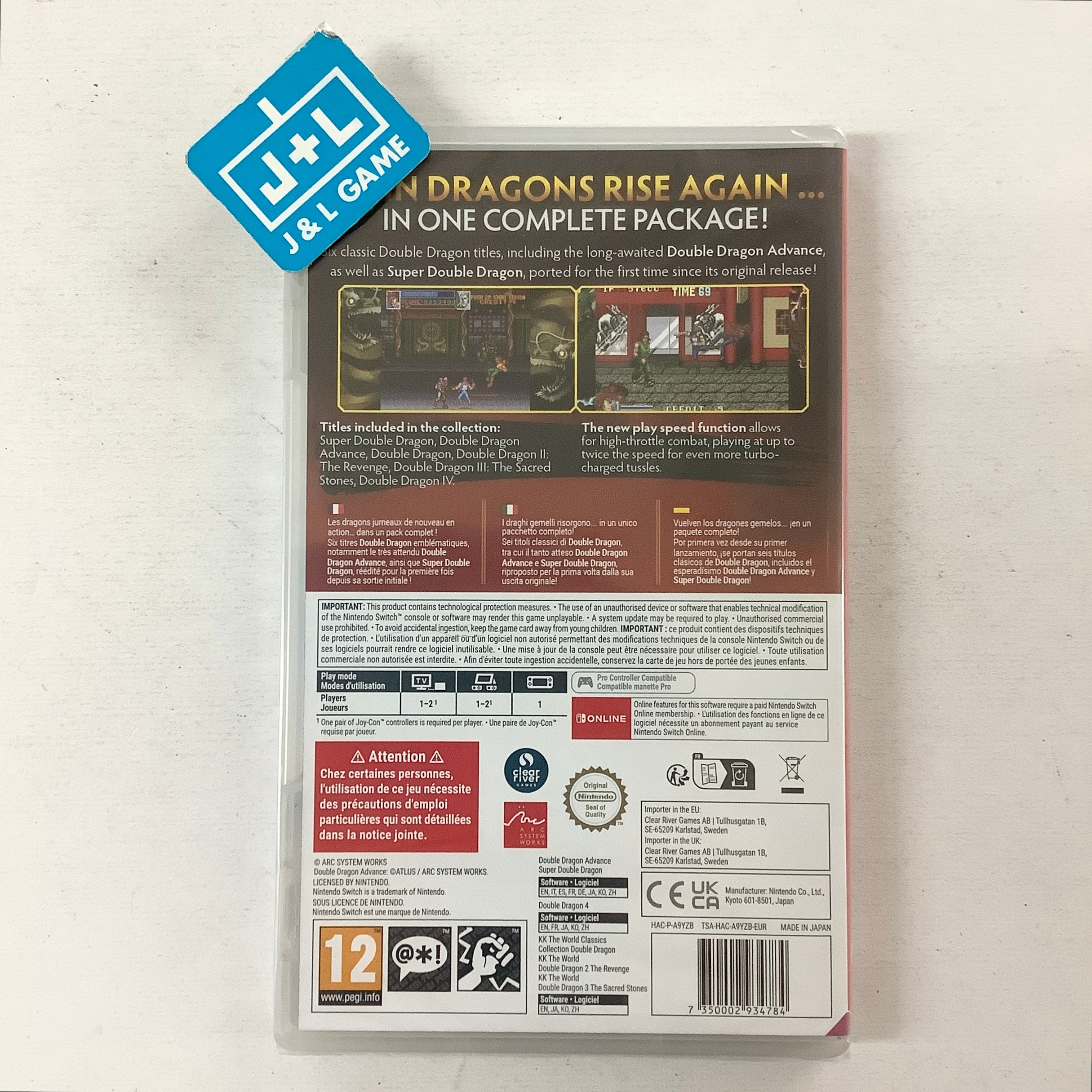 Double Dragon Collection - (NSW) Nintendo Switch (European Import) Video Games Clear River Games