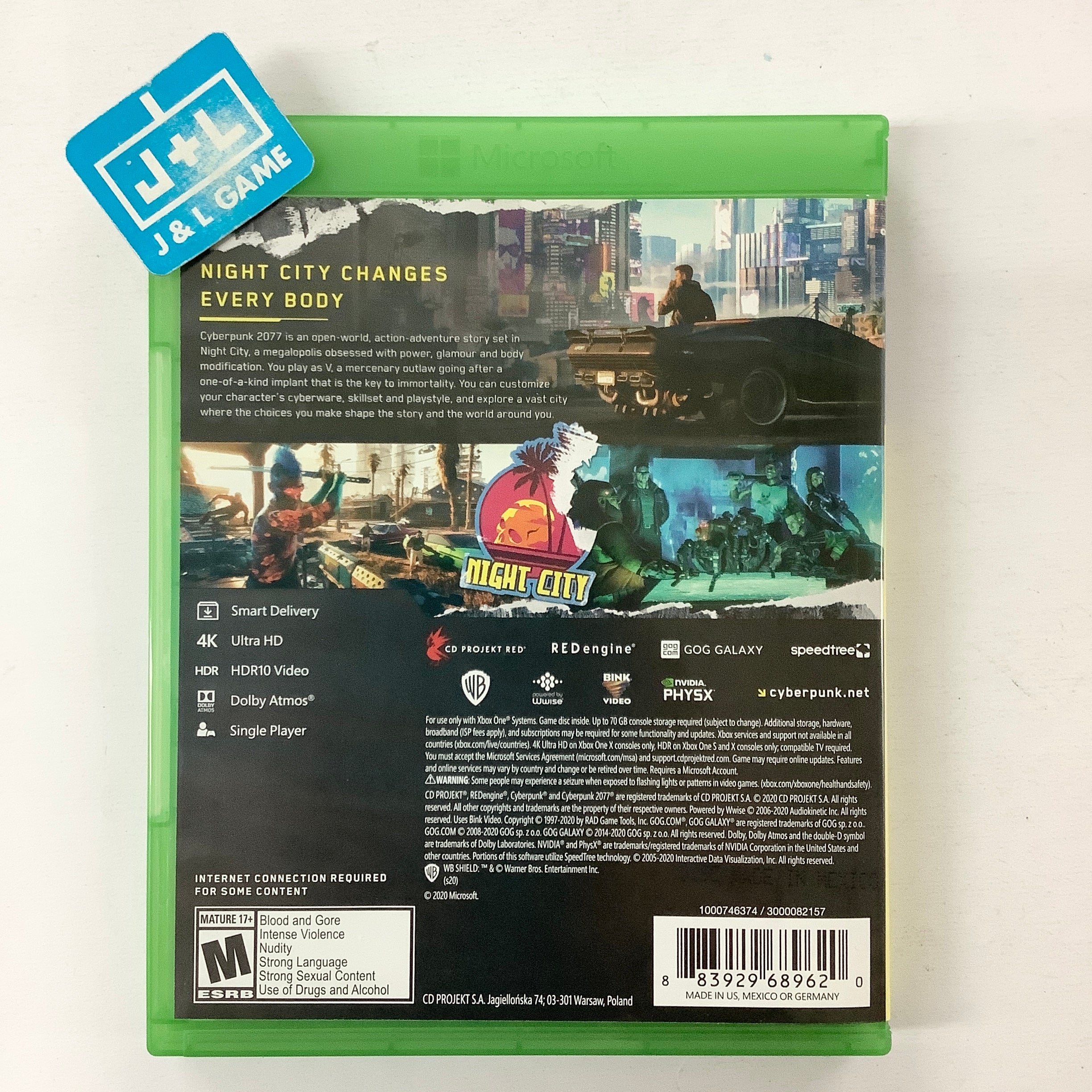 Cyberpunk 2077 - (XB1) Xbox One [Pre-Owned] Video Games CD Projekt Red   