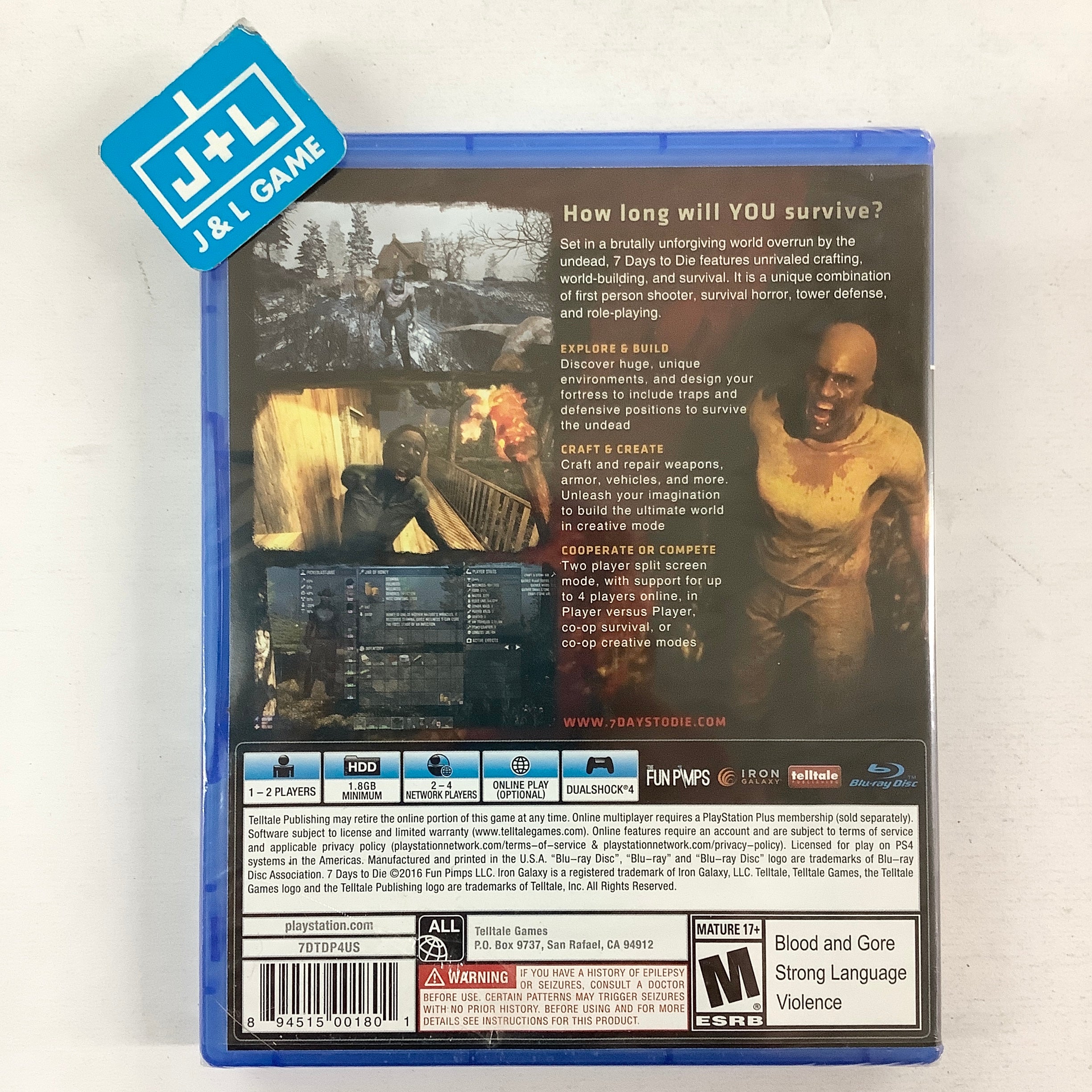 7 Days to Die - (PS4) PlayStation 4 Video Games Telltale Publishing