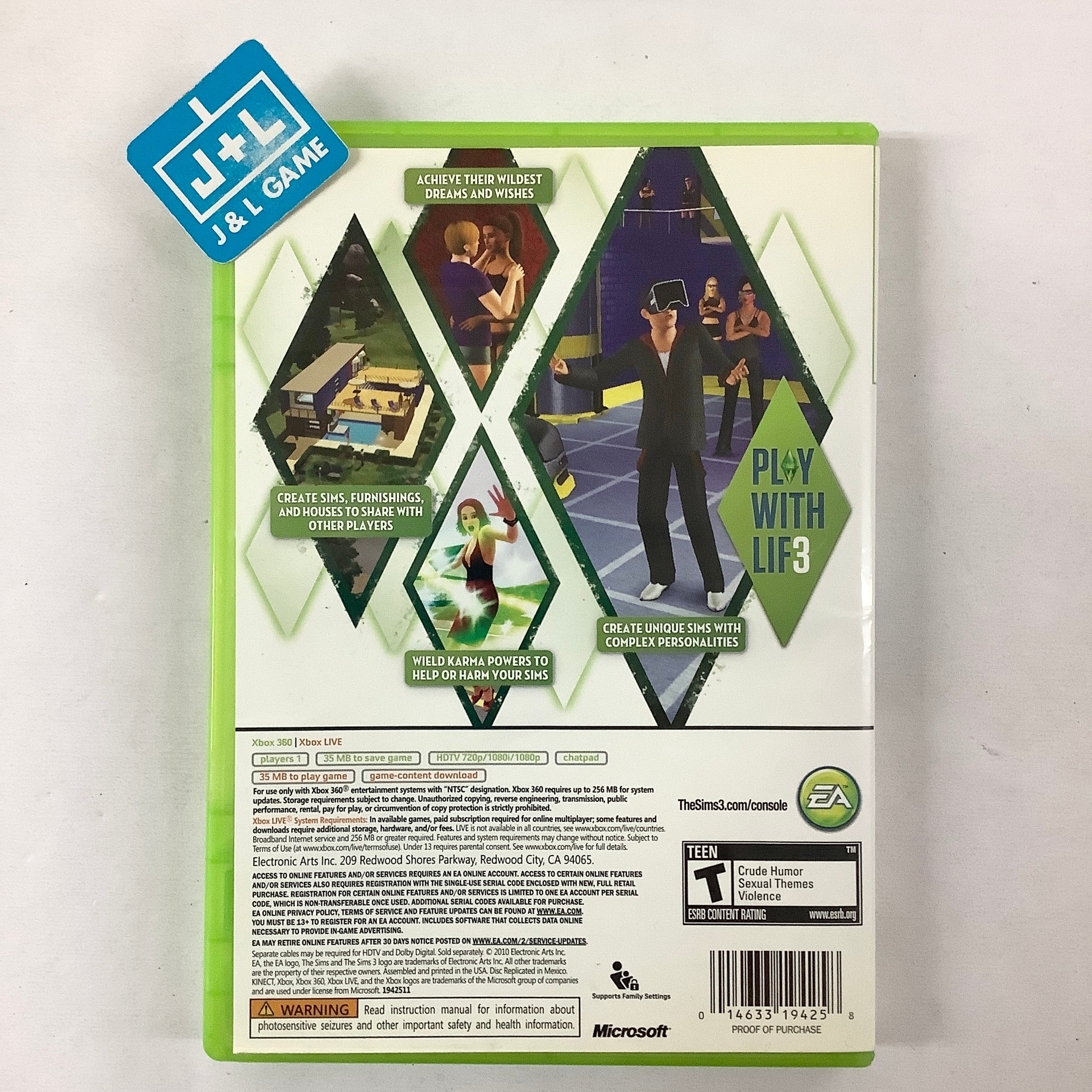 The Sims 3 - Xbox 360 [Pre-Owned] Video Games Electronic Arts