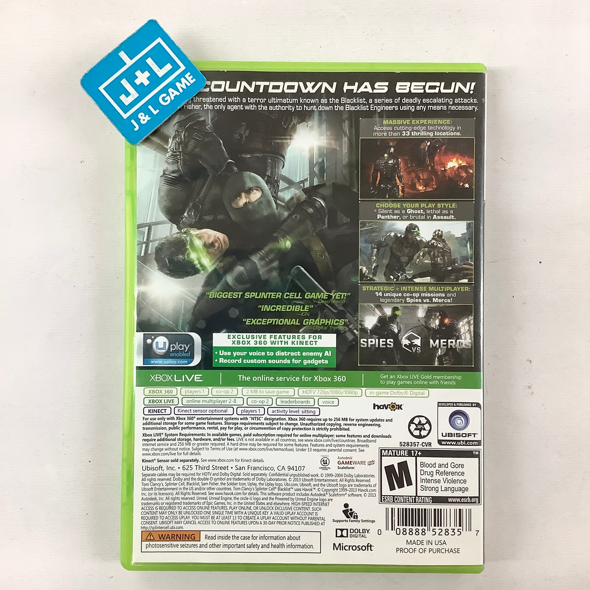 Tom Clancy's Splinter Cell: Blacklist (GameStop Edition) - Xbox 360 [Pre-Owned]