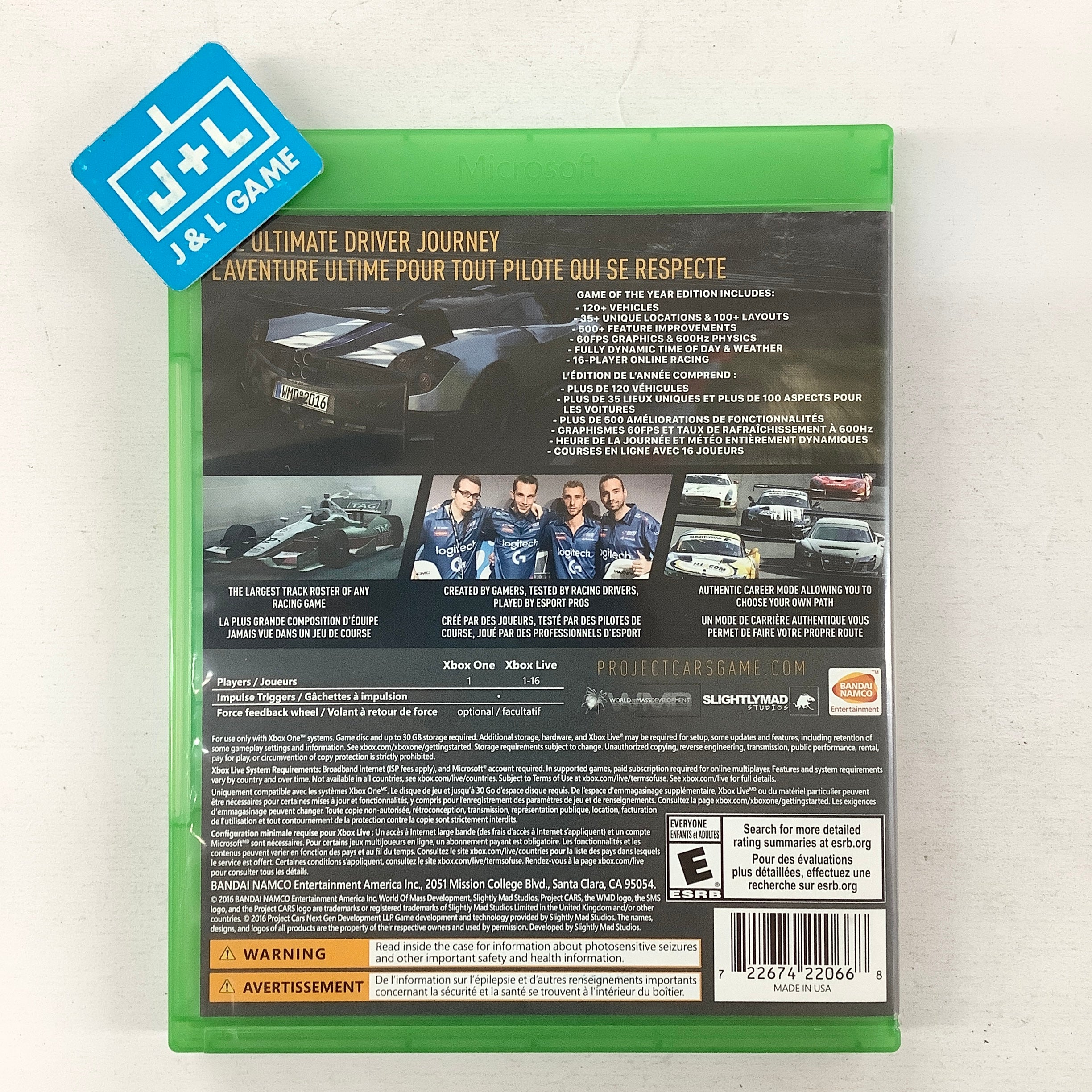 Project CARS (Game of the Year Edition) - (XB1) Xbox One [Pre-Owned] Video Games BANDAI NAMCO Entertainment