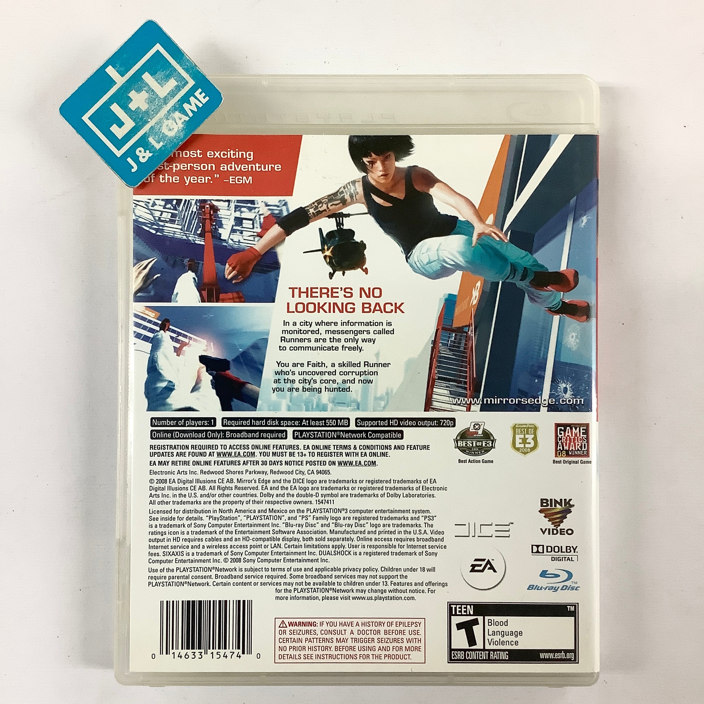 Mirror's Edge - (PS3) PlayStation 3 [Pre-Owned] Video Games EA Games   