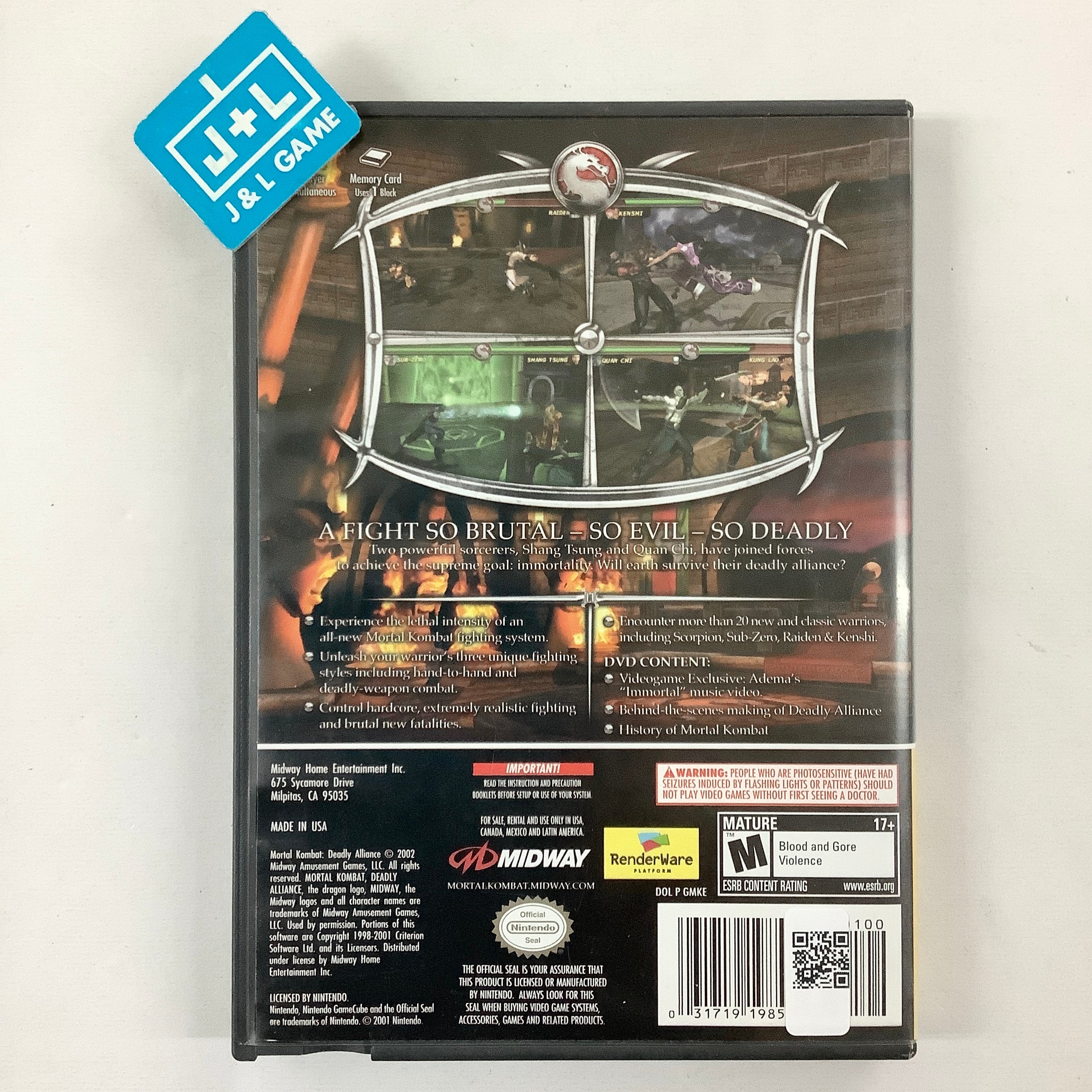 Mortal Kombat: Deadly Alliance (Player’s Choice) - (GC) GameCube [Pre-Owned] Video Games Midway