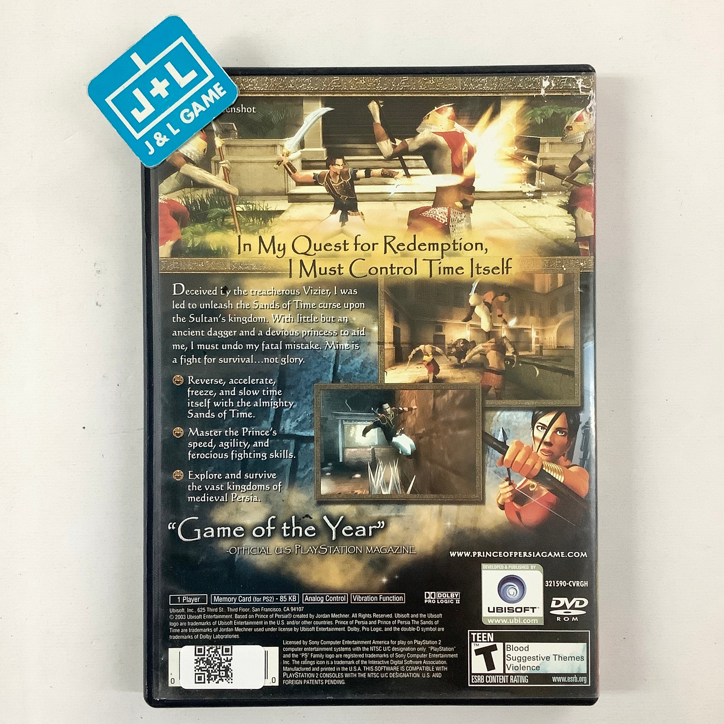 Prince of Persia: The Sands of Time (Greatest Hits) - (PS2) PlayStation 2 [Pre-Owned] Video Games Ubisoft   