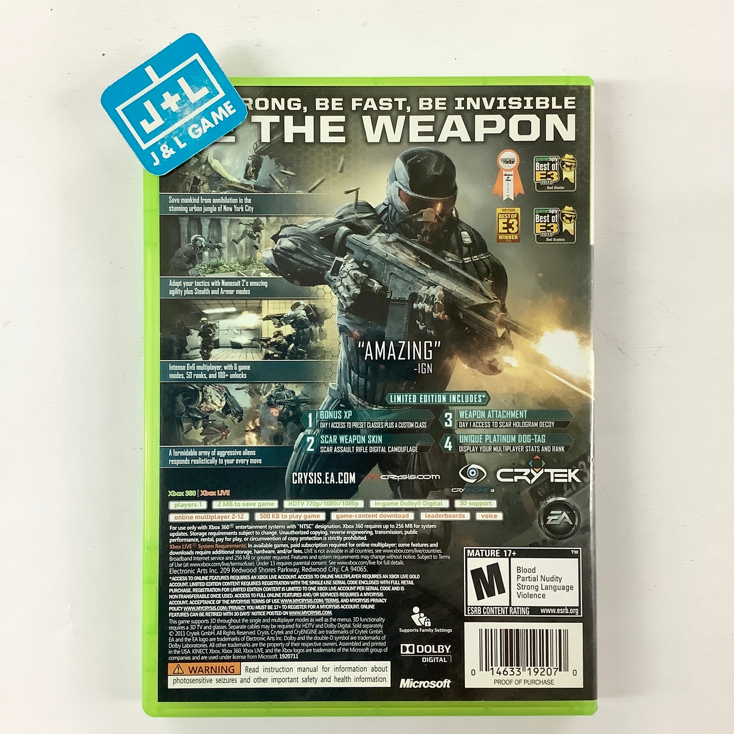 Crysis 2 (Limited Edition) - Xbox 360 [Pre-Owned] Video Games EA Games   