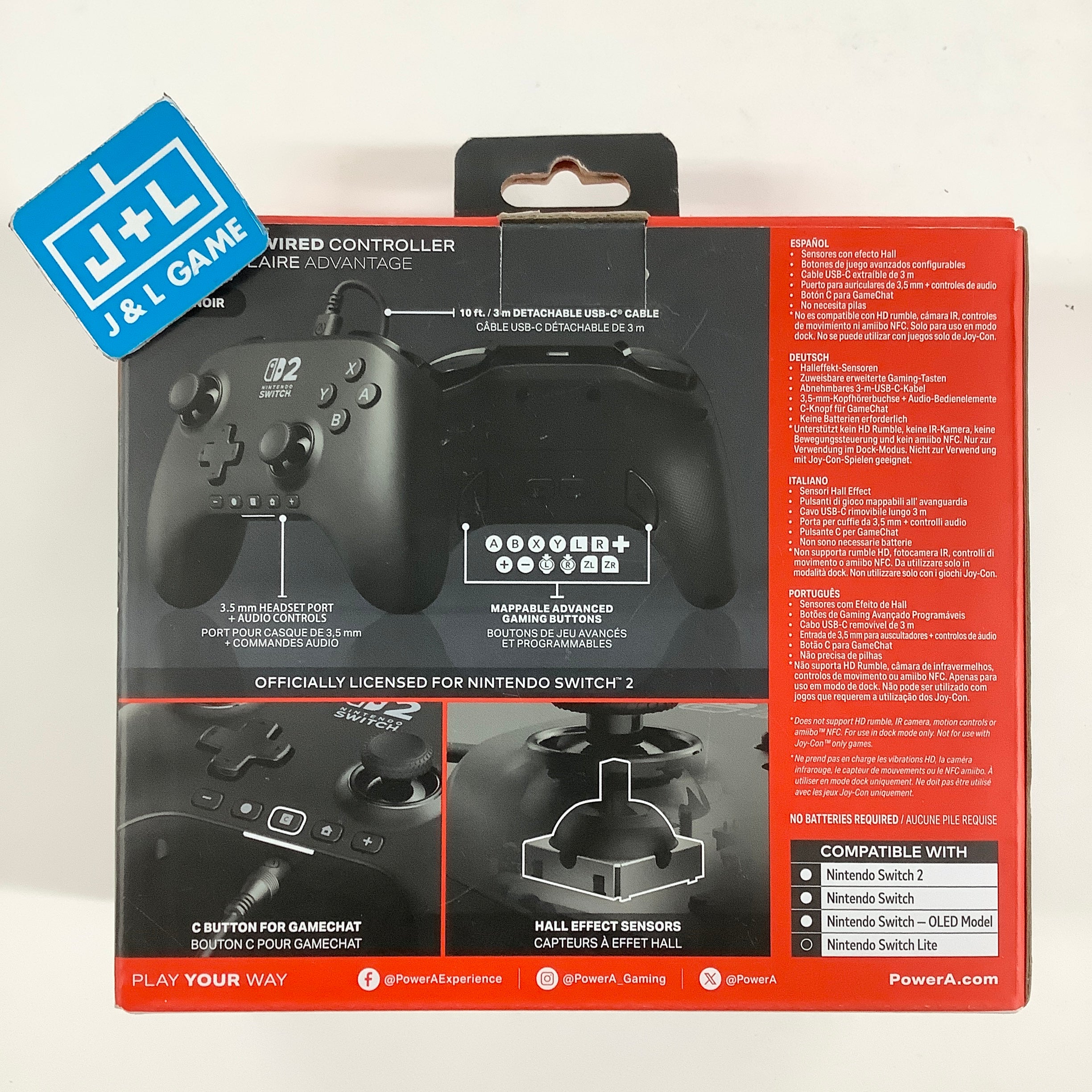 PowerA Advantage Wired Controller (Black) - (NS2) Nintendo Switch 2