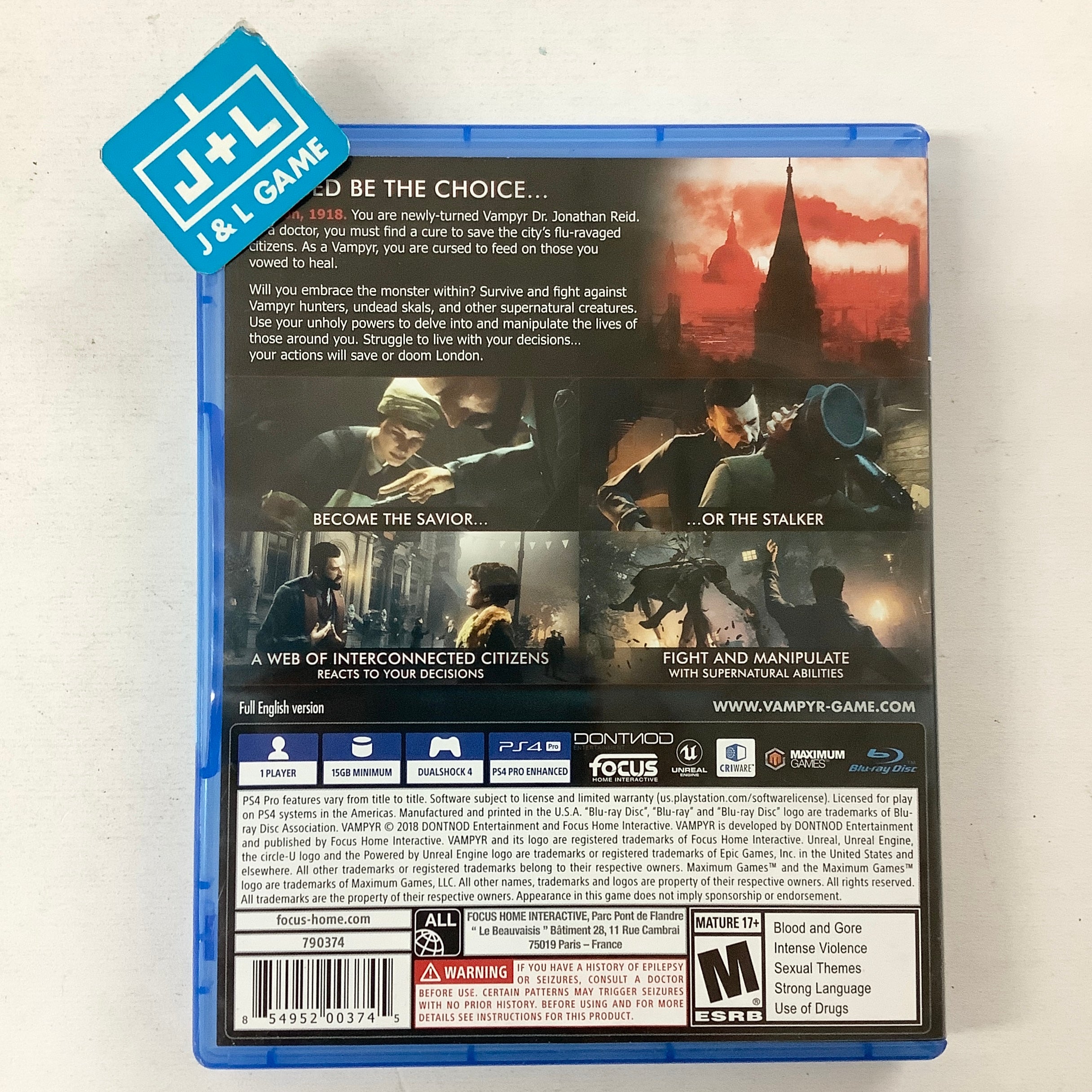 Vampyr - (PS4) PlayStation 4 [Pre-Owned] Video Games Focus Home Interactive