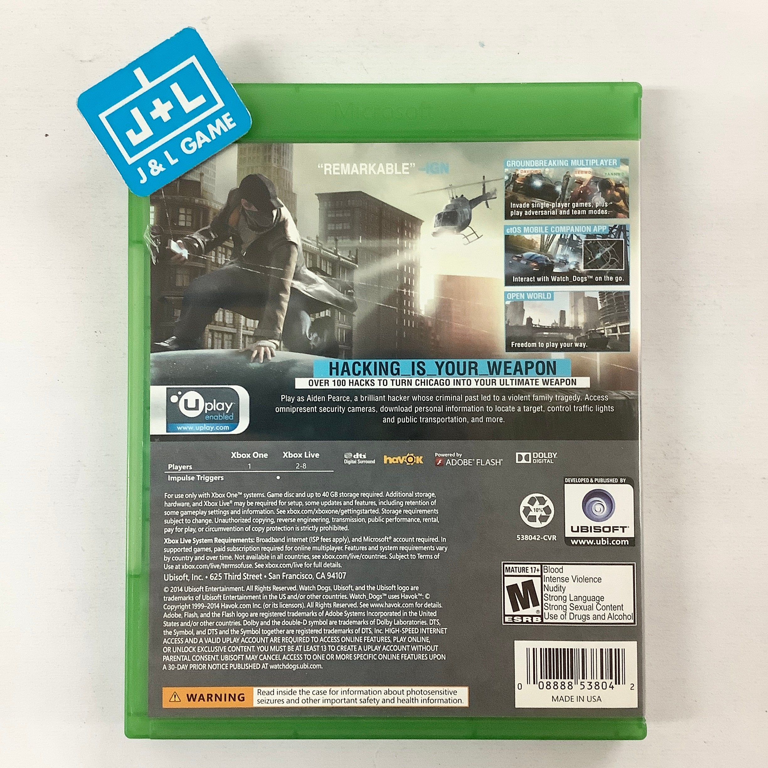 Watch Dogs - (XB1) Xbox One [Pre-Owned] Video Games Ubisoft   