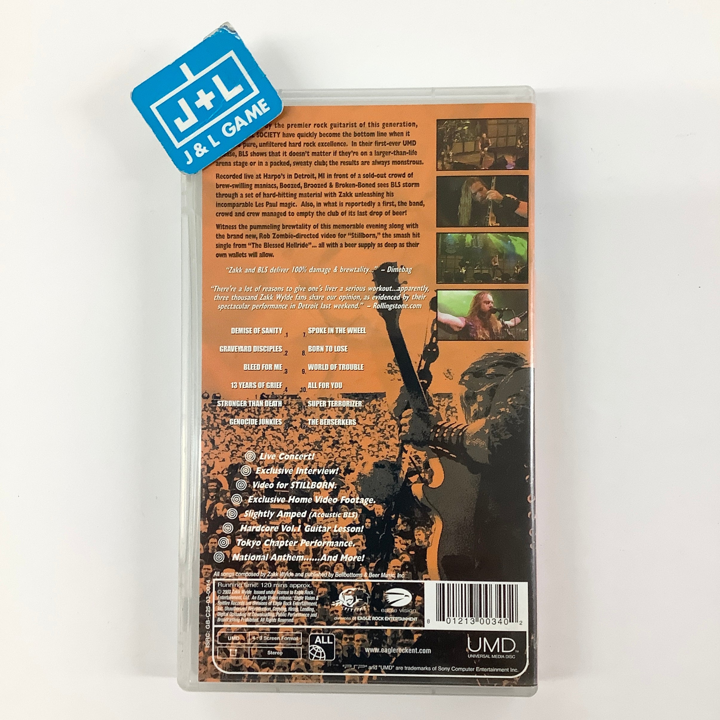 Zakk Wylde's Black Label Society - Boozed, Broozed & Broken-Boned - PSP UMD Video [Pre-Owned] Home Sony Pictures