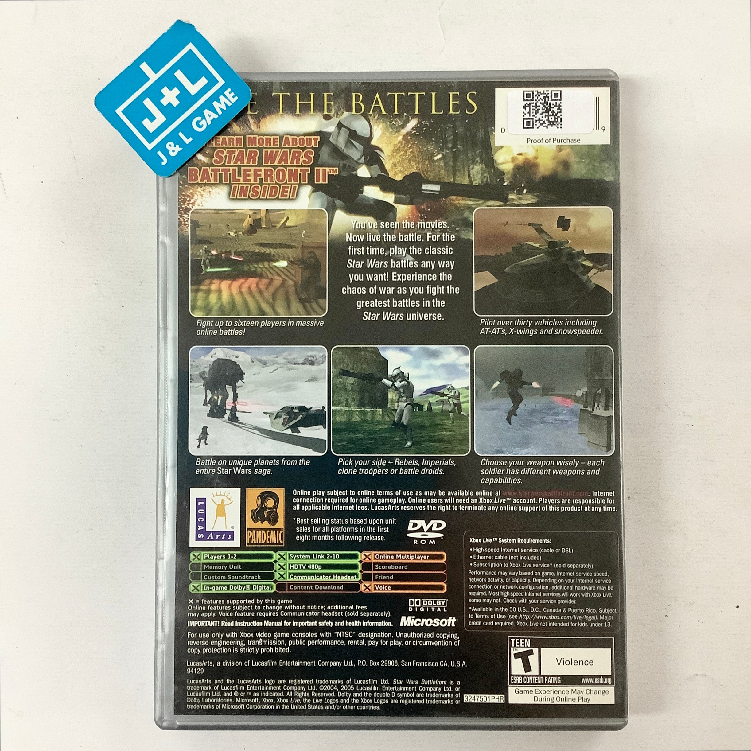 Star Wars: Battlefront (Platinum Hits) - (XB) Xbox [Pre-Owned] Video Games LucasArts   