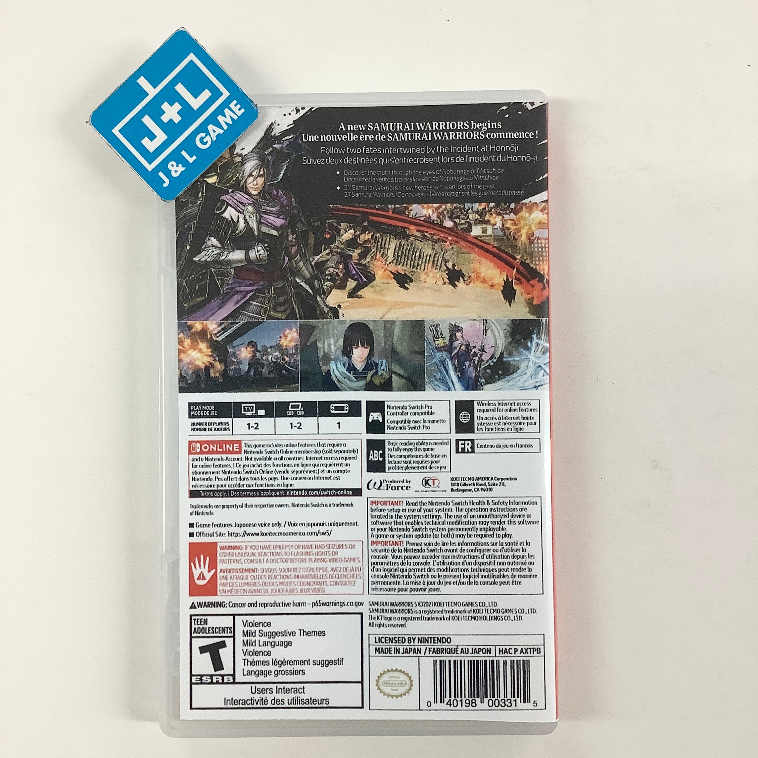 Samurai Warriors 5 - (NSW) Nintendo Switch [Pre-Owned] Video Games Koei Tecmo Games