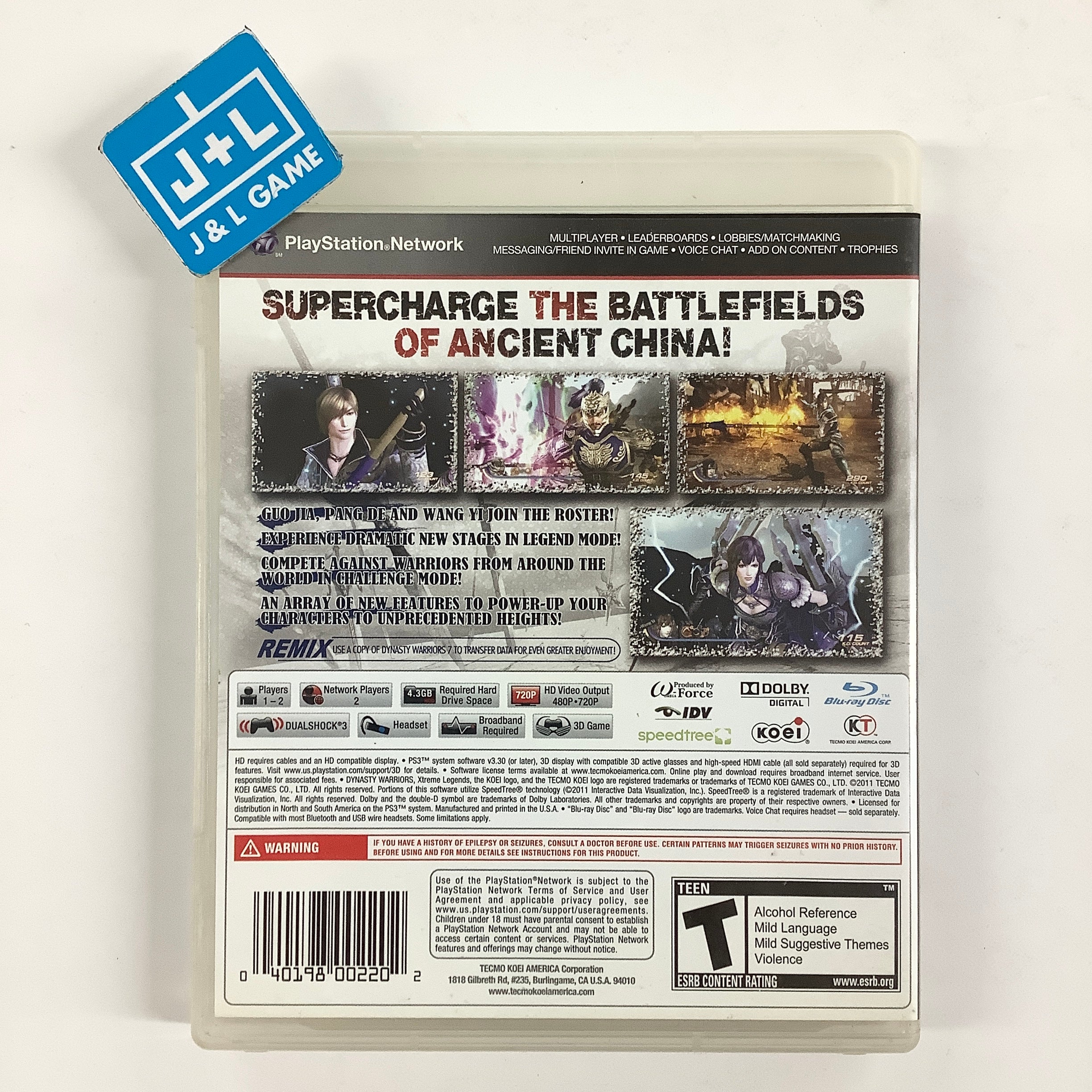 Dynasty Warriors 7: Xtreme Legends - (PS3) PlayStation 3 [Pre-Owned] Video Games Koei Tecmo Games