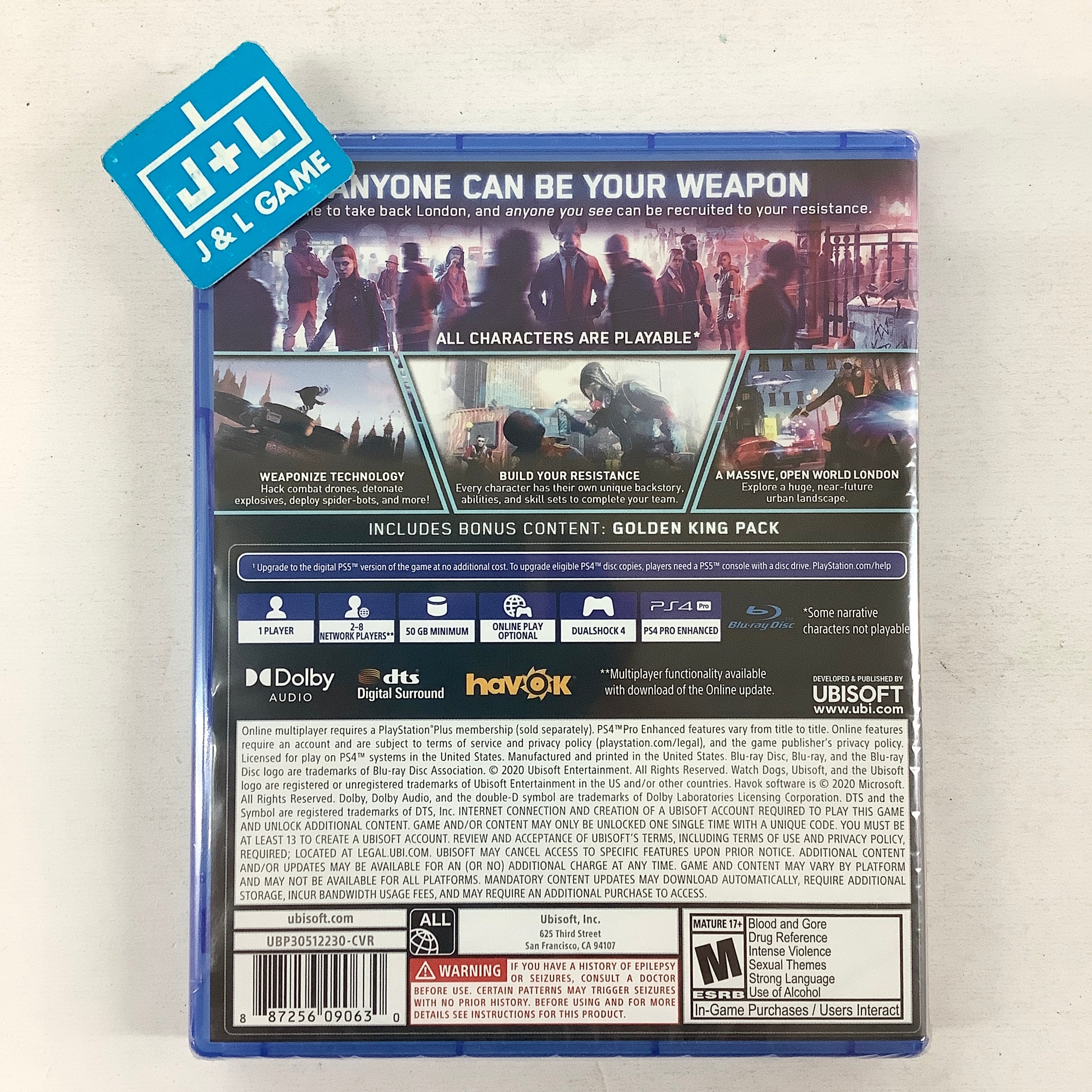 Watch Dogs Legion - (PS4) PlayStation 4 Video Games Ubisoft
