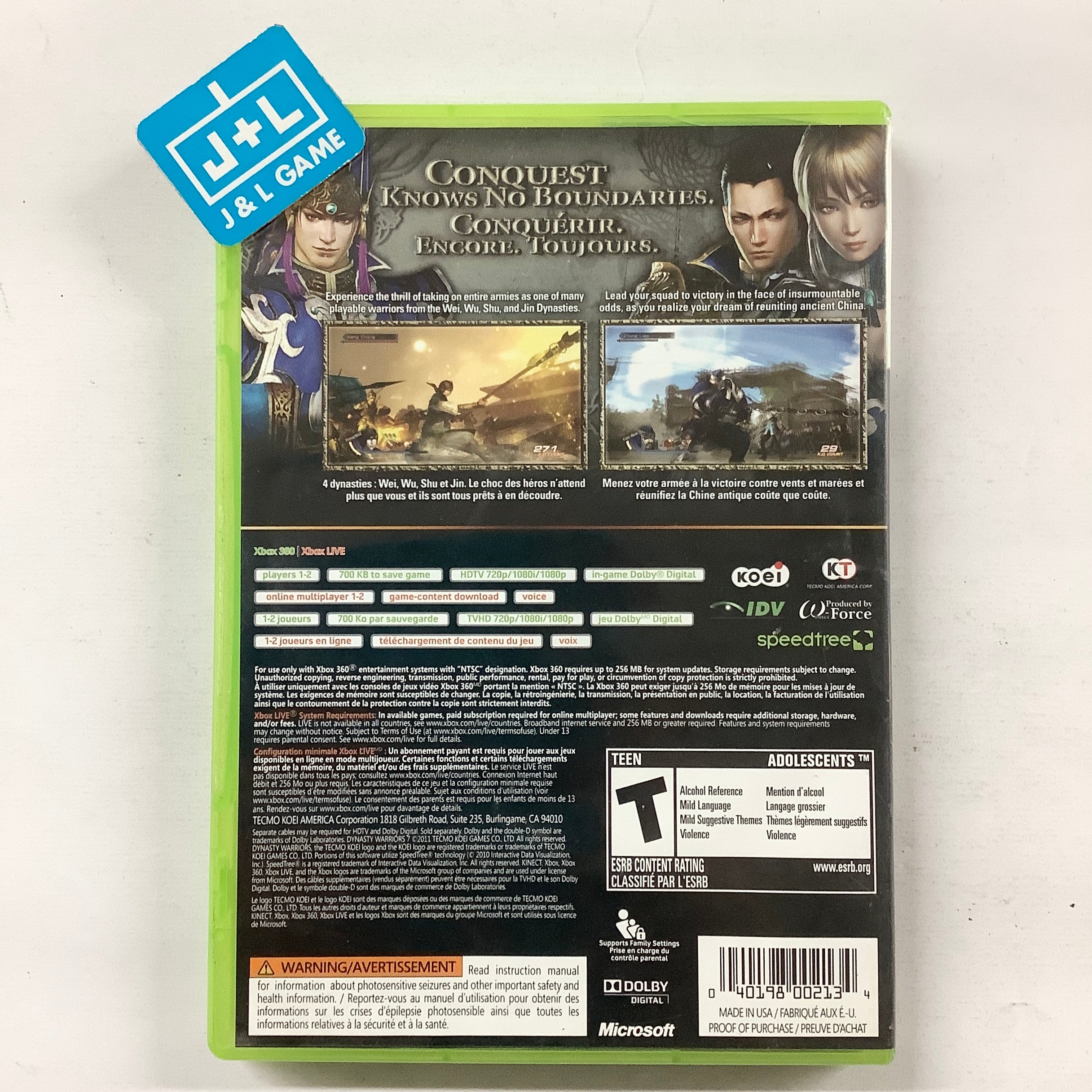 Dynasty Warriors 7 - Xbox 360 [Pre-Owned] | J&L Game