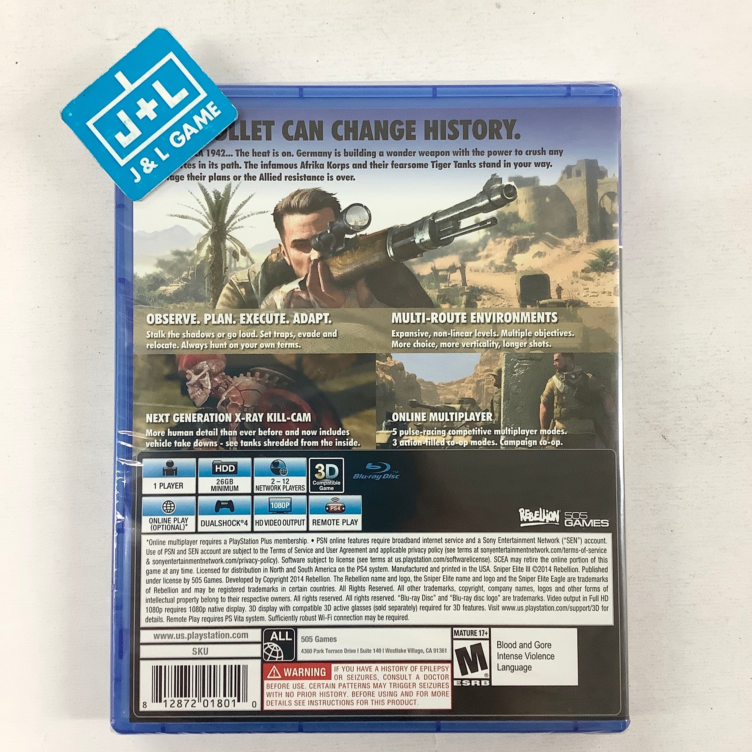 Sniper Elite III - (PS4) PlayStation 4 Video Games 505 Games