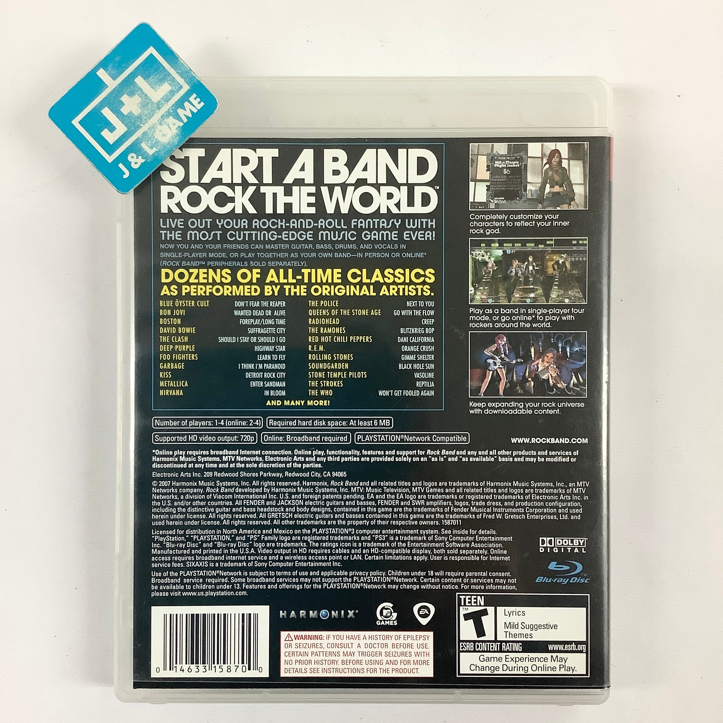 Rock Band - (PS3) PlayStation 3 [Pre-Owned] Video Games MTV Games   