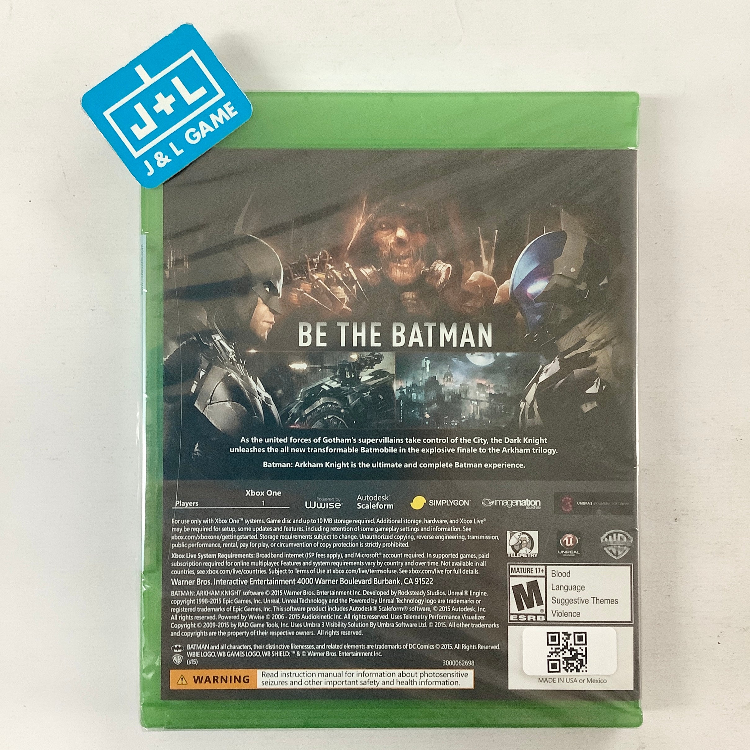 Batman: Arkham Knight - (XB1) Xbox One Video Games Warner Bros. Interactive Entertainment   
