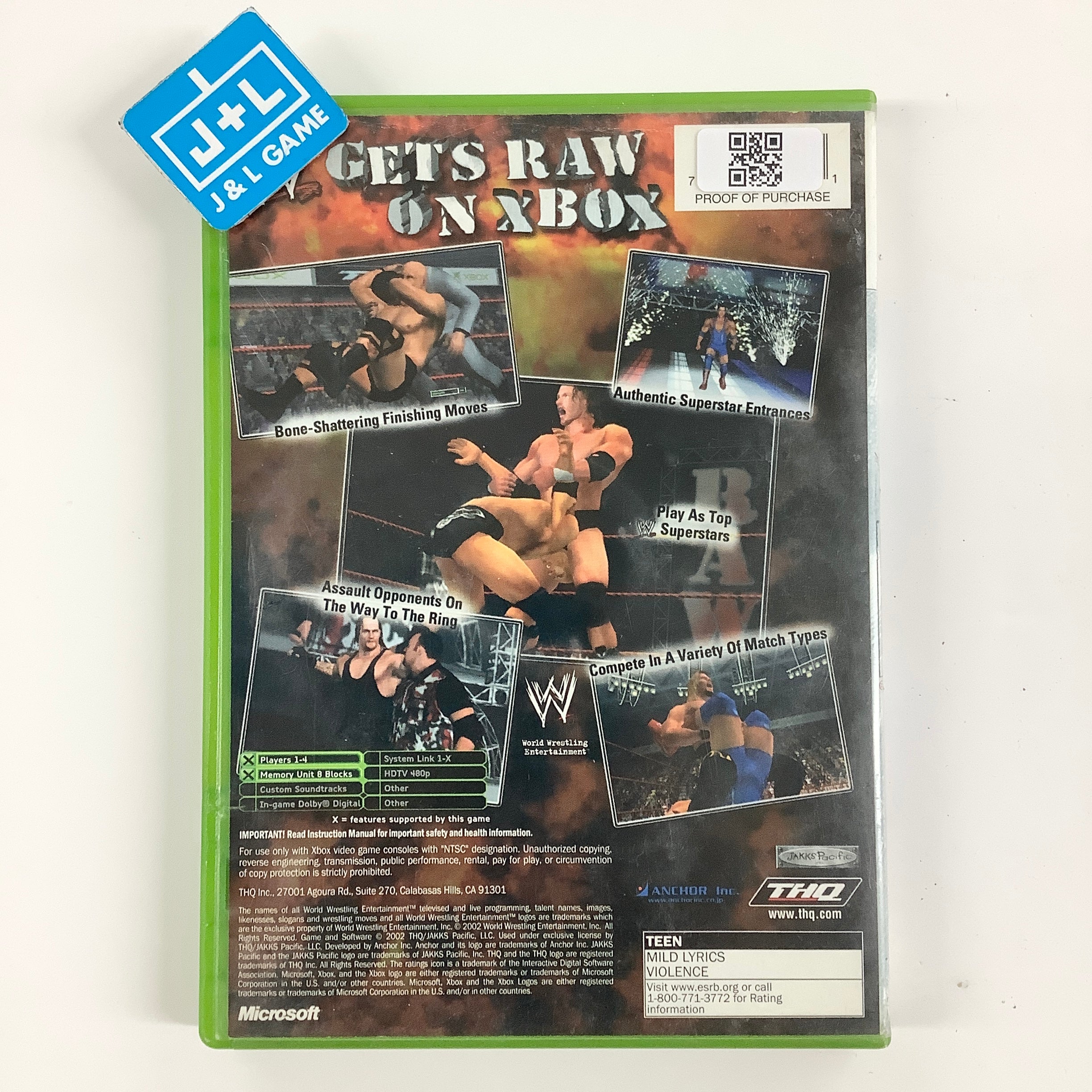 WWF Raw (Platinum Hits) - (XB) Xbox [Pre-Owned] Video Games THQ