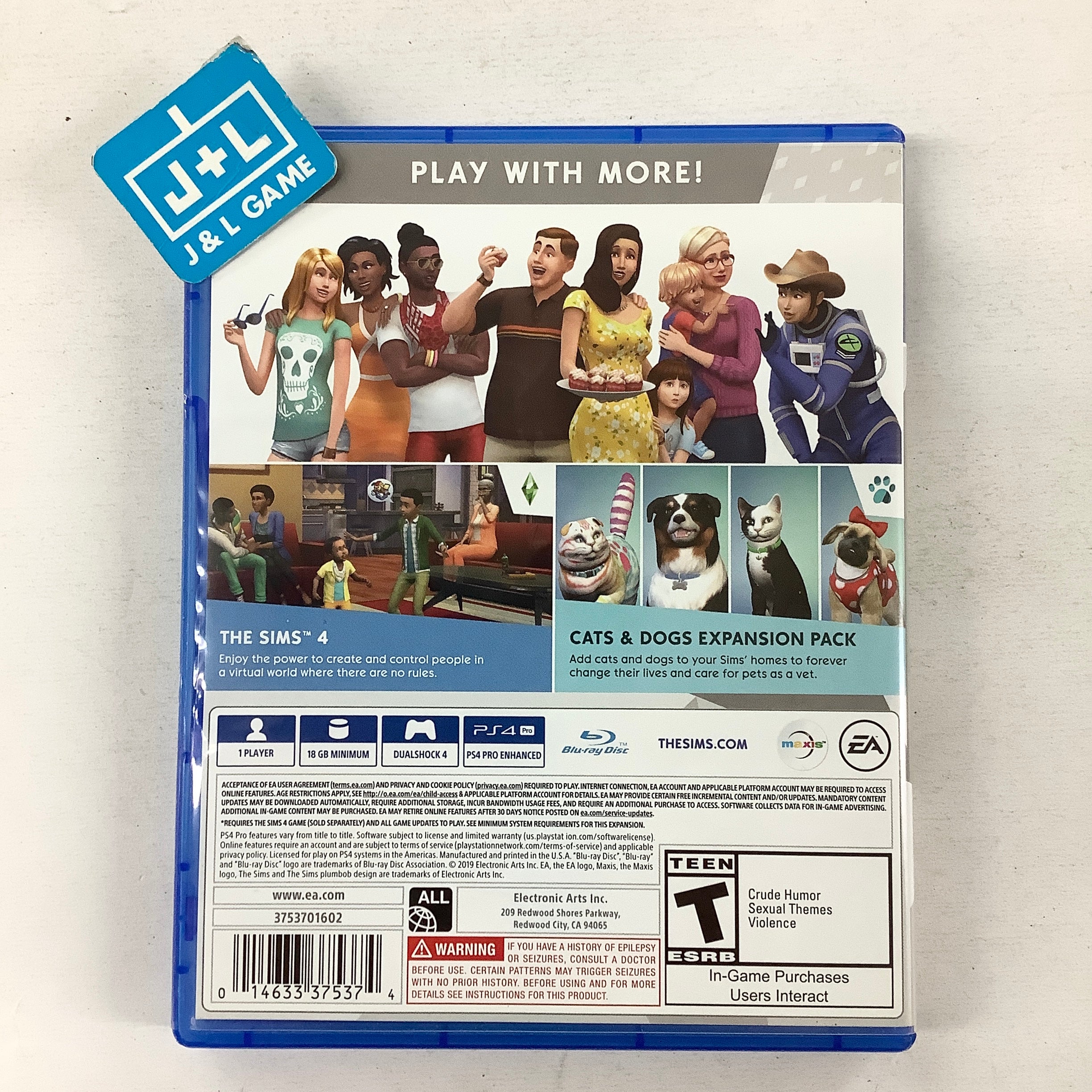 The Sims 4 Plus Cats & Dogs Bundle - (PS4) PlayStation 4 [Pre-Owned] Video Games Electronic Arts
