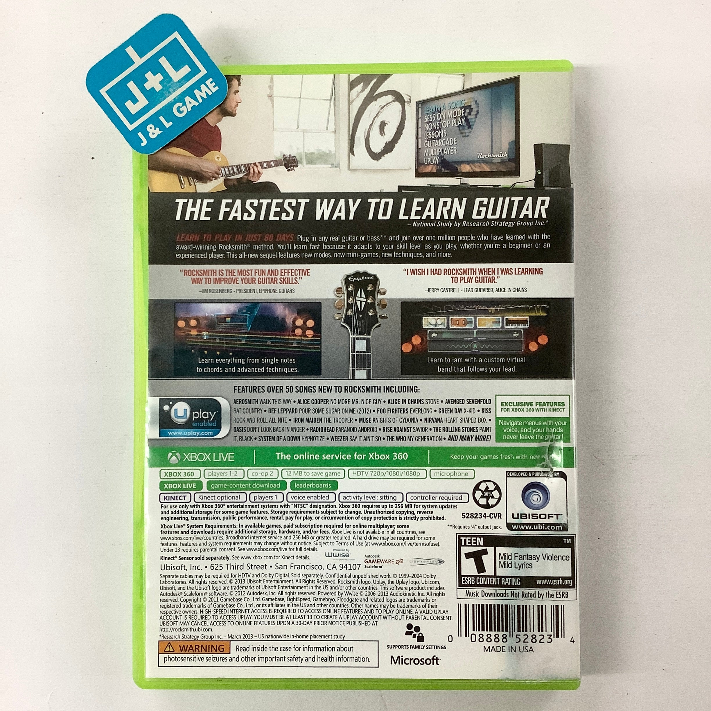 Rocksmith 2014 Edition (Game Only) - Xbox 360 Video Games Ubisoft   