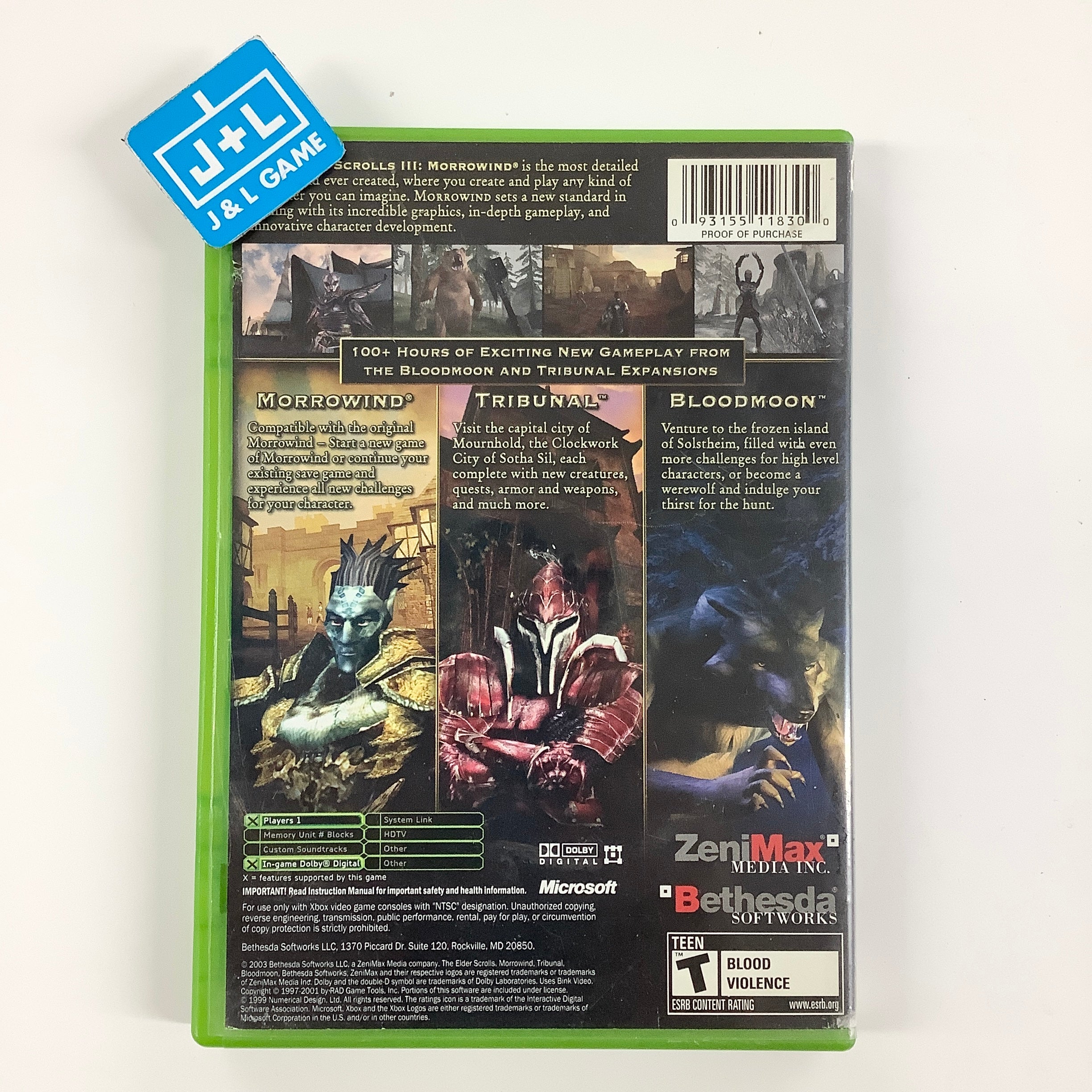 The Elder Scrolls III: Morrowind (Game of the Year Edition) - (XB) Xbox [Pre-Owned] Video Games Bethesda Softworks