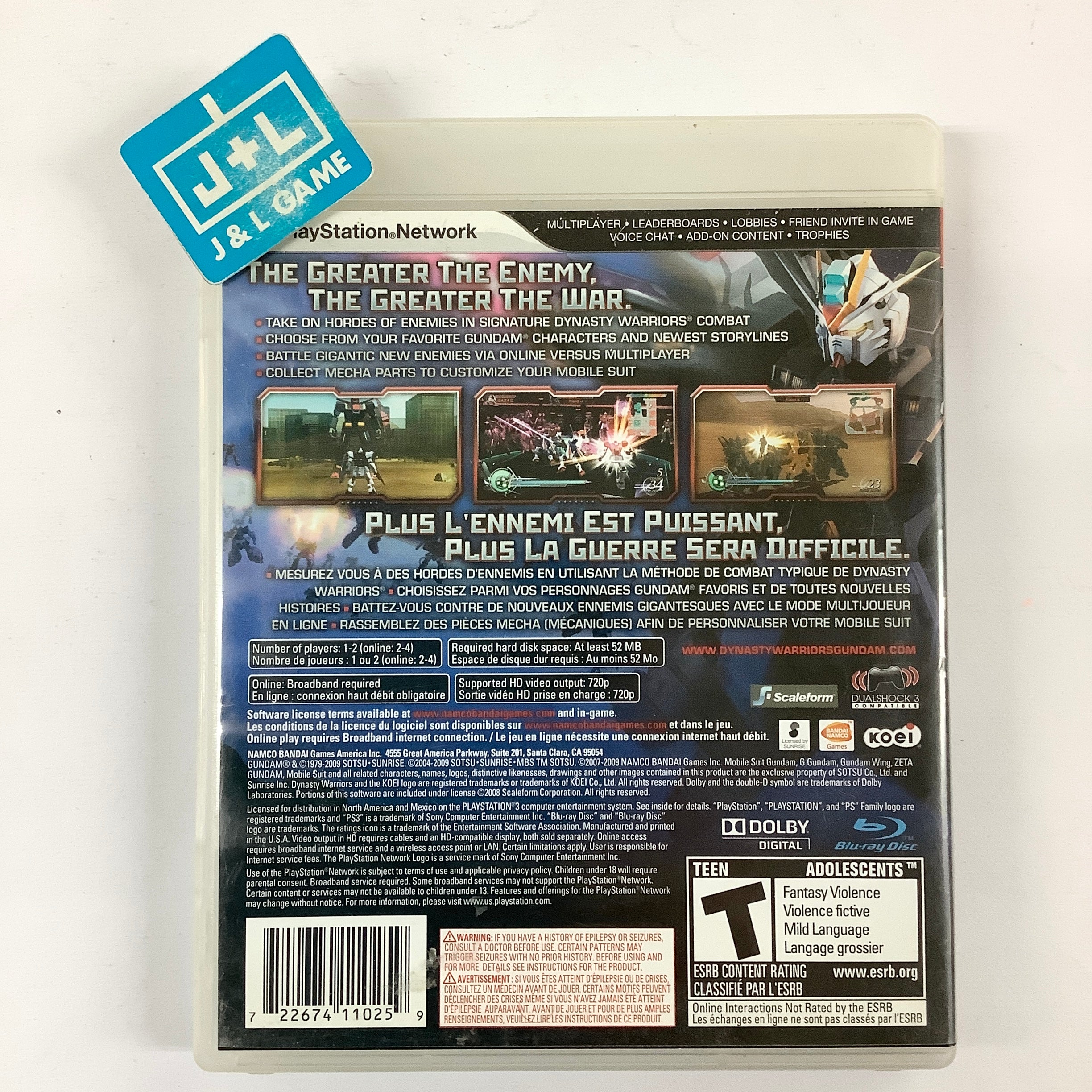 Dynasty Warriors: Gundam 2 - (PS3) PlayStation 3 [Pre-Owned] Video Games Namco Bandai Games   