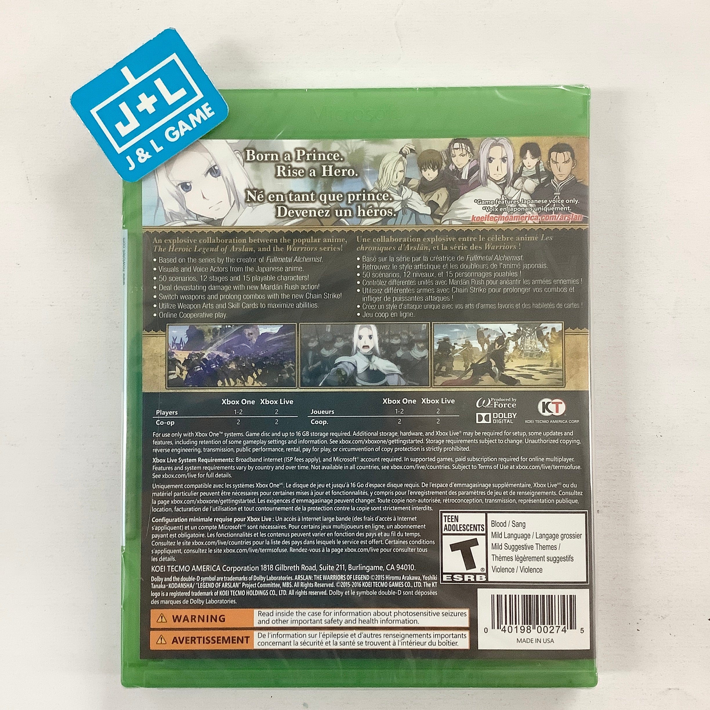 新品XBOX ONE ARSLAN The Warriors of Legend Arslan The Warriors of Legend for Xbox One | eBay