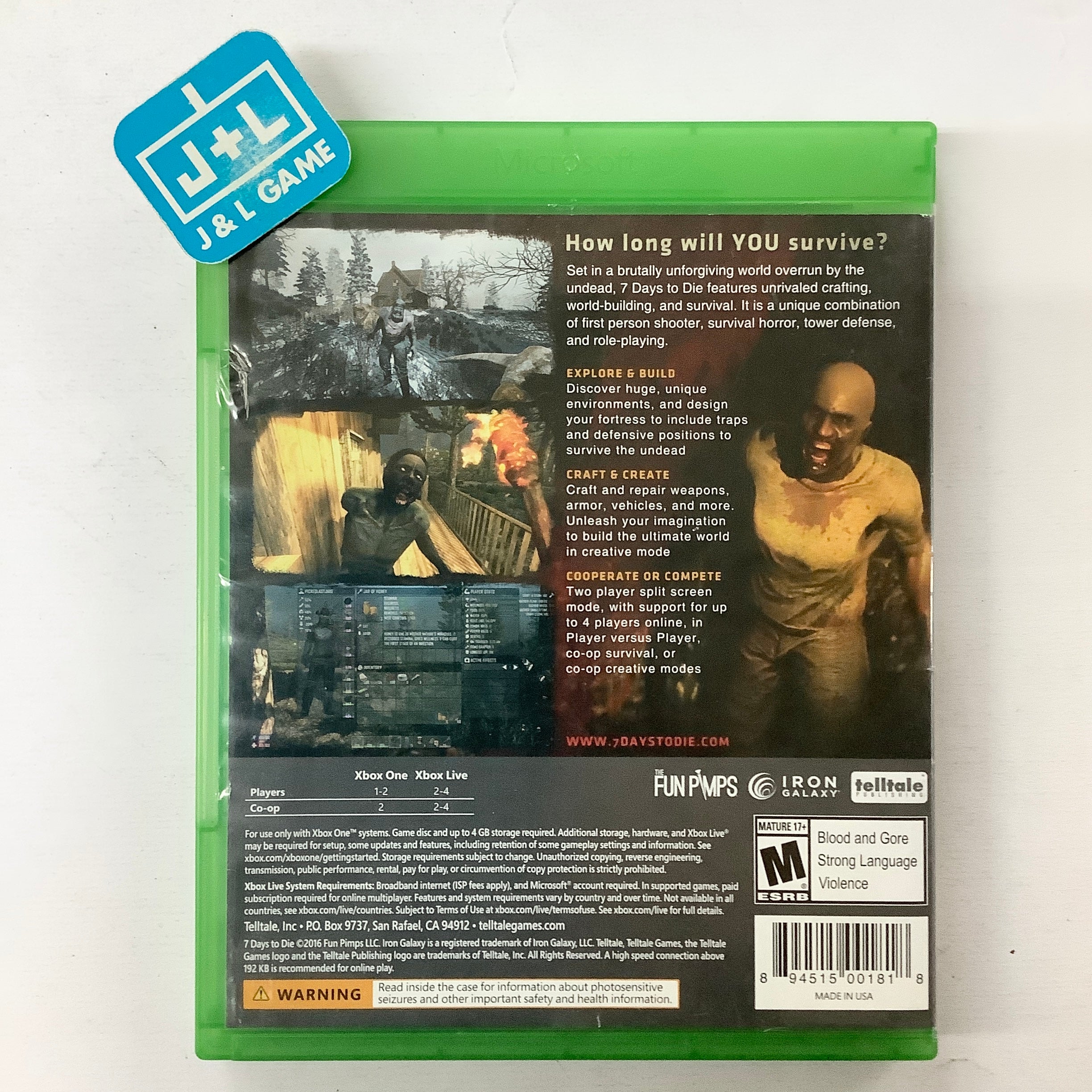 7 Days to Die - (XB1) Xbox One [Pre-Owned] Video Games Telltale Games   