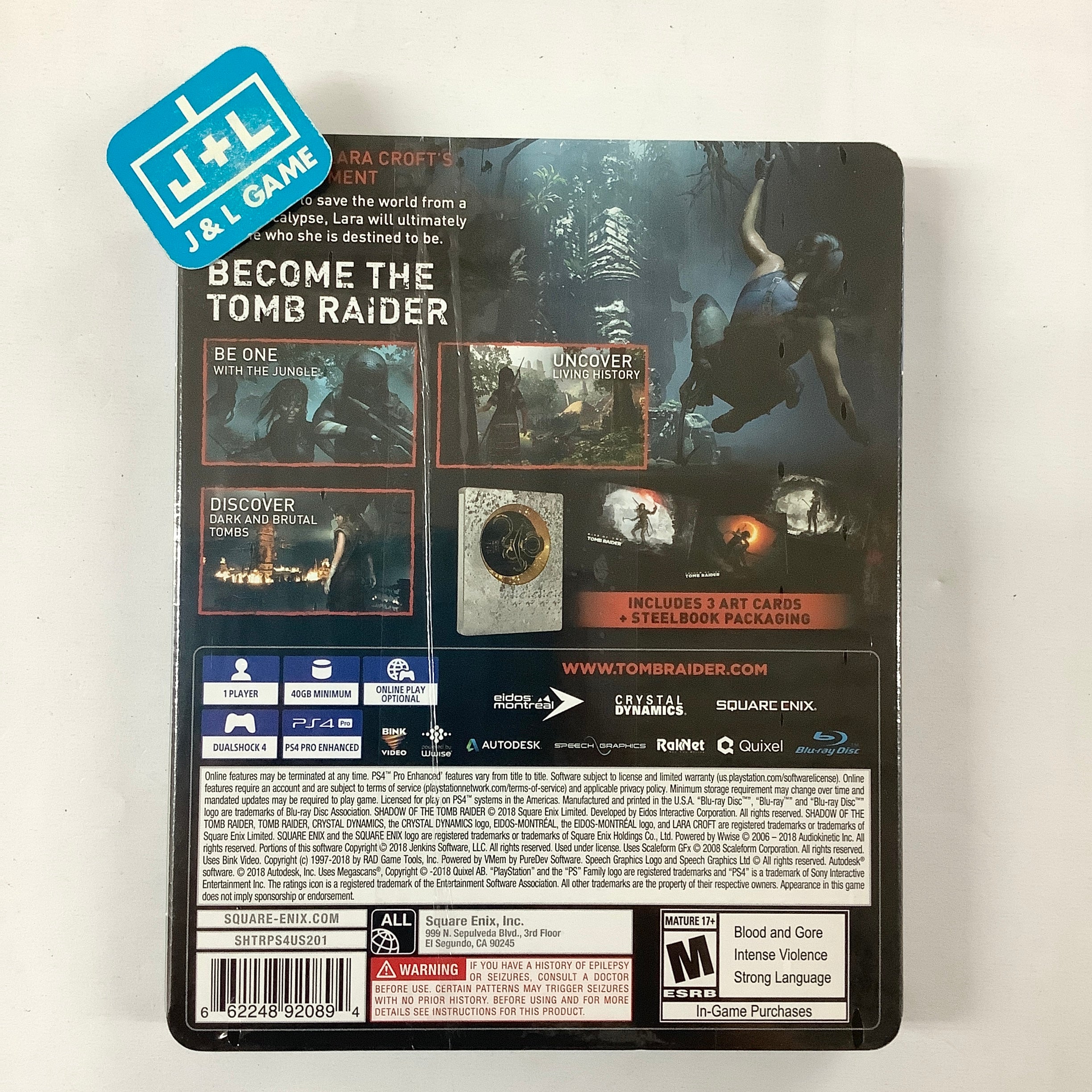 Shadow of the Tomb Raider (Limited Steelbook Edition) - (PS4) PlayStation 4 Video Games Square Enix   