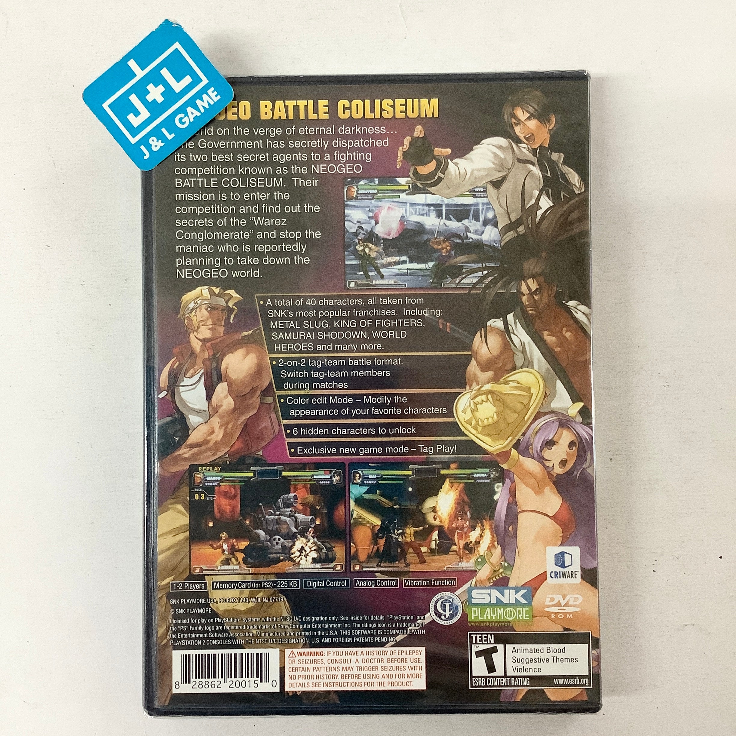 NeoGeo Battle Coliseum - (PS2) PlayStation 2 Video Games SNK Playmore   
