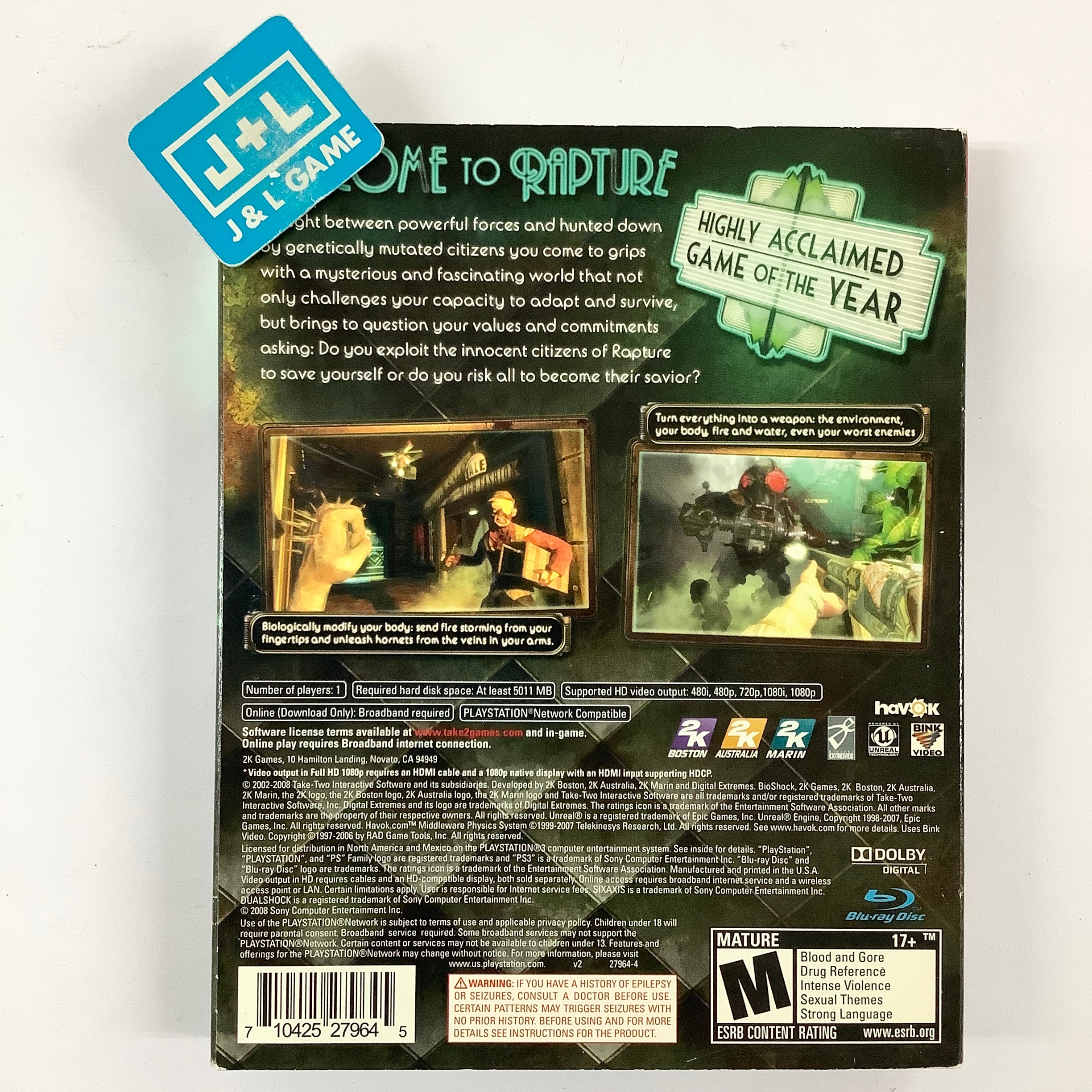 BioShock - (PS3) PlayStation 3 [Pre-Owned] Video Games 2K Games   