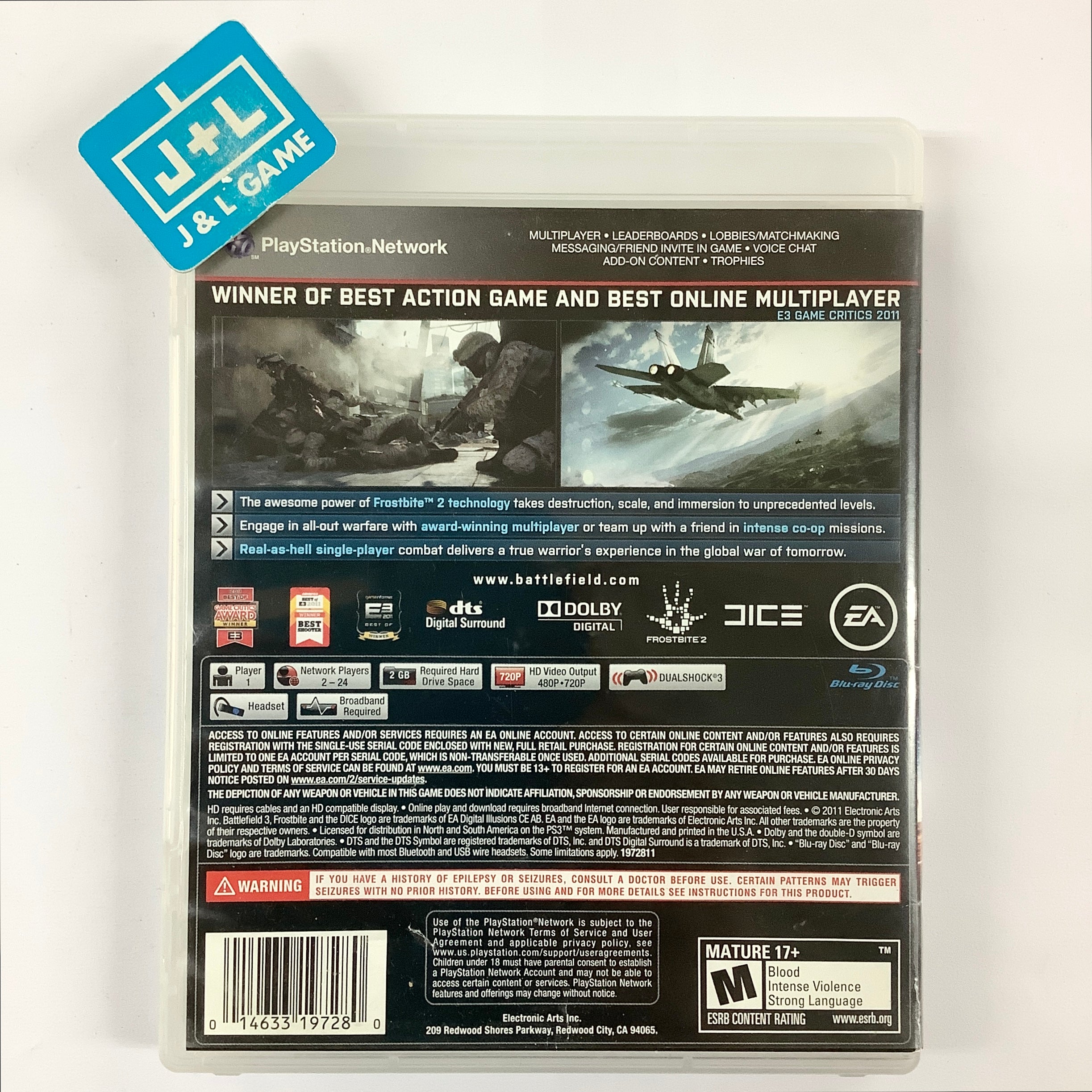 Battlefield 3 - (PS3) PlayStation 3 [Pre-Owned] Video Games Electronic Arts   