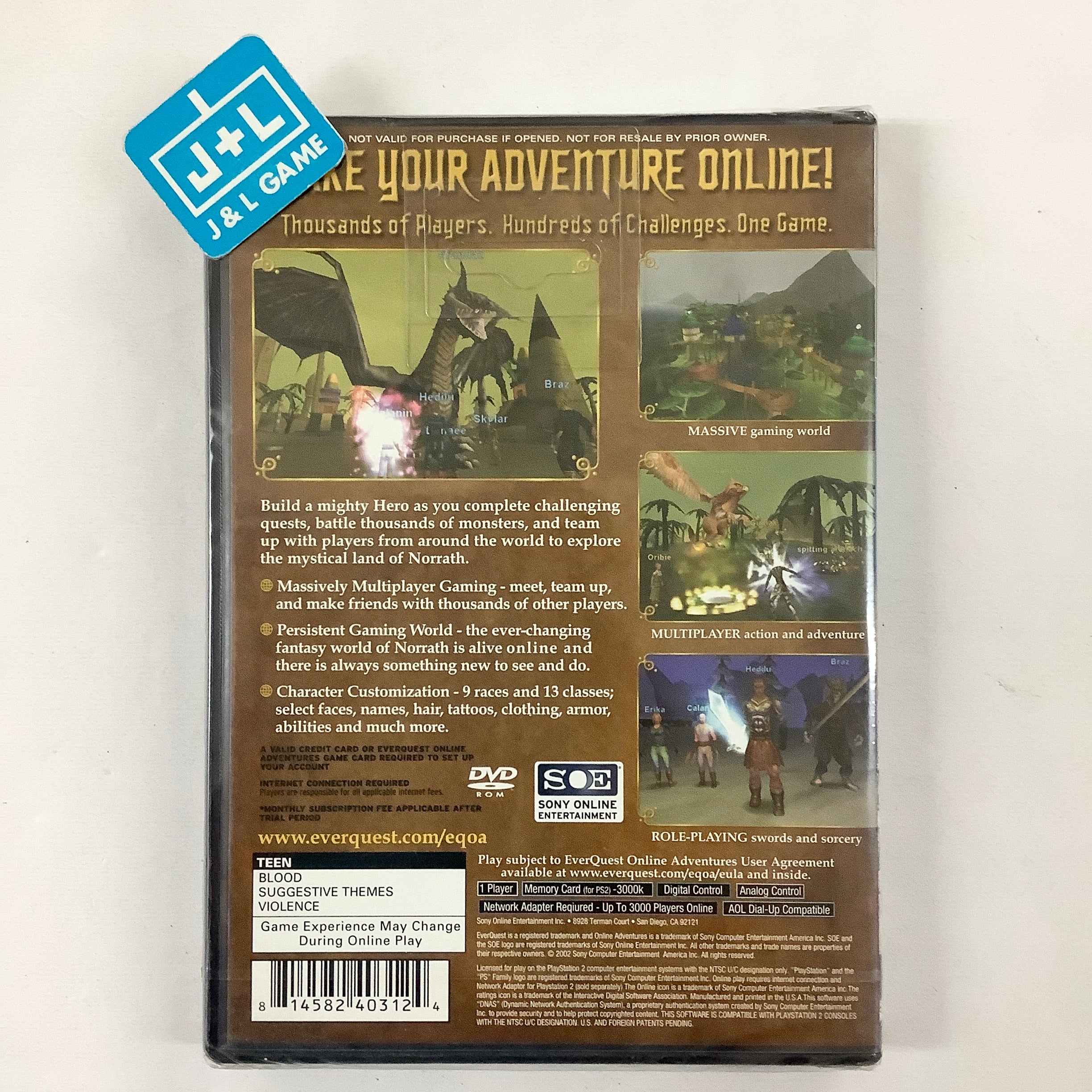 EverQuest Online Adventures - (PS2) PlayStation 2 Video Games Sony Online Entertainment   