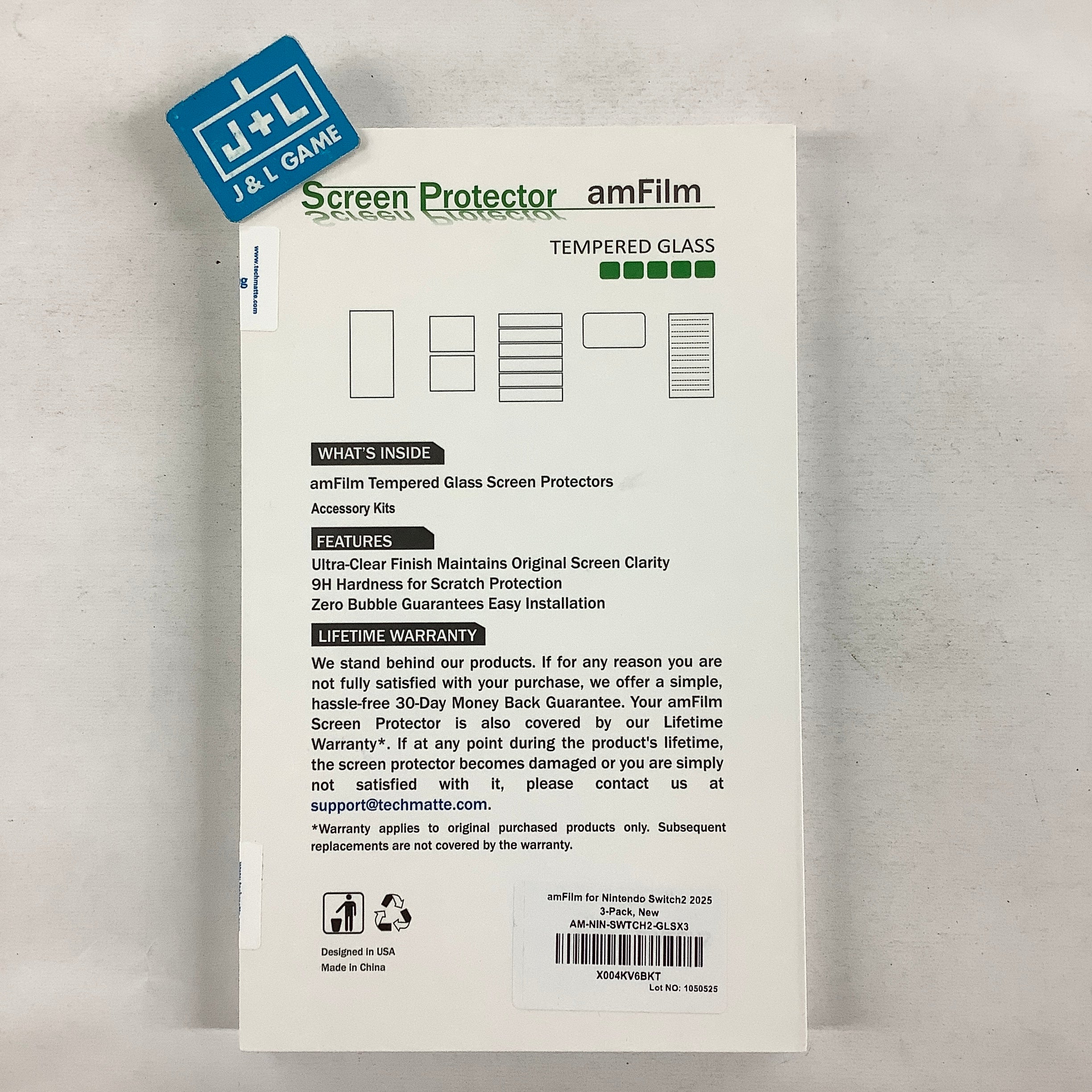 amFilm Tempered Glass Screen Protector for Nintendo Switch 2 (3-Pack) - (NS2) Nintendo Switch 2 ACCESSORIES amFilm