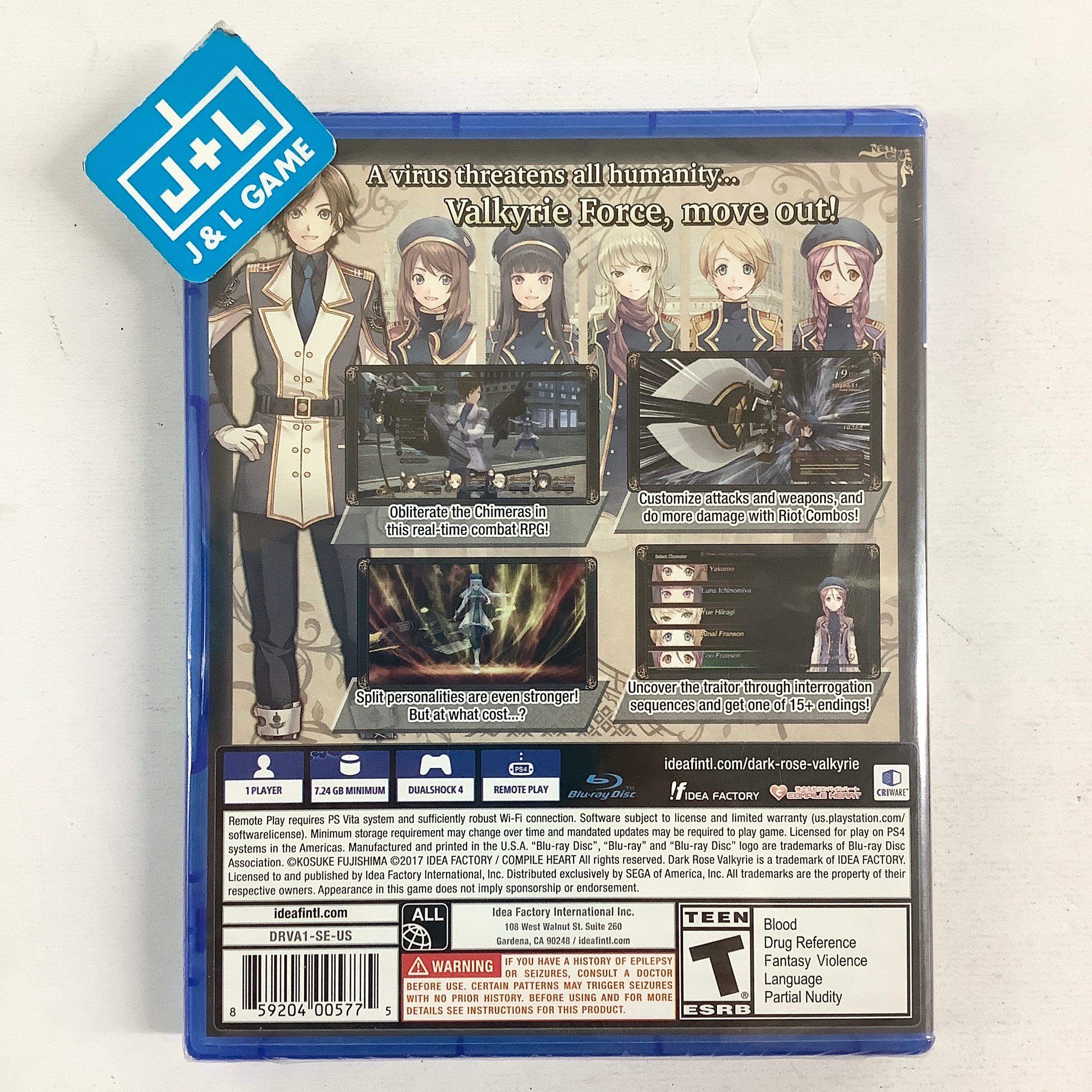 Dark Rose Valkyrie - (PS4) PlayStation 4 Video Games Idea Factory