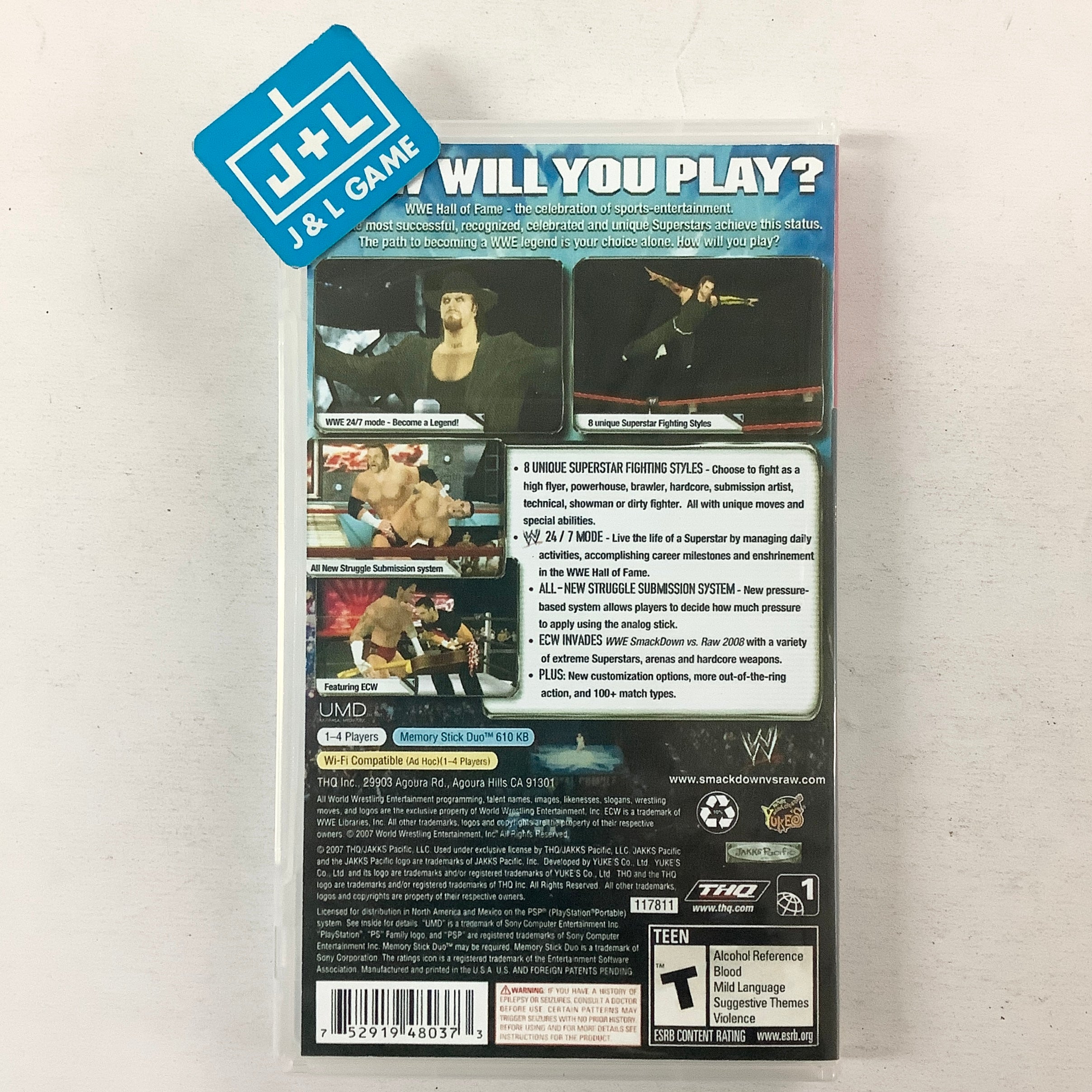 WWE SmackDown vs. Raw 2008 (Greatest Hits) - SONY PSP [Pre-Owned] Video Games THQ   