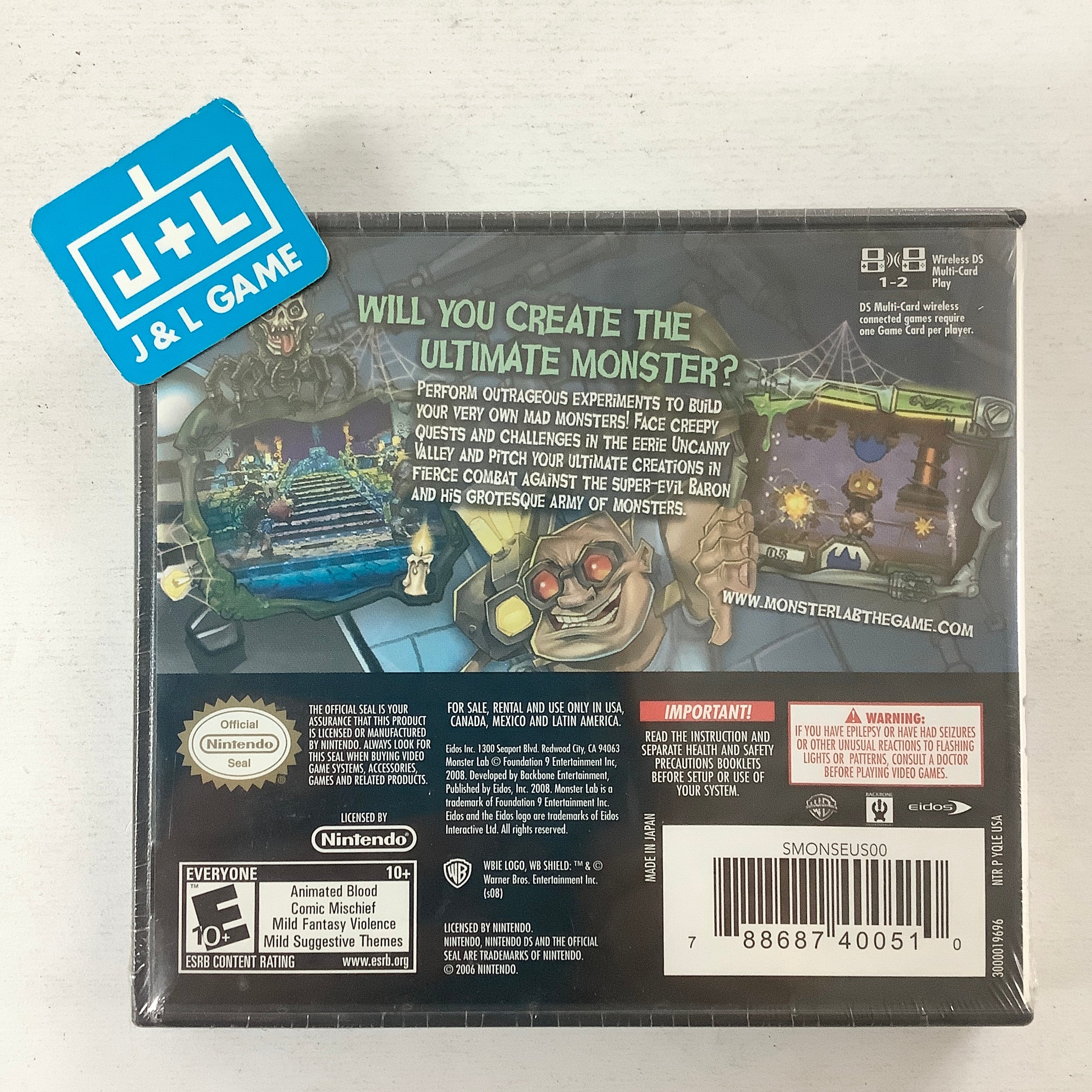Monster Lab - (NDS) Nintendo DS Video Games Eidos Interactive   