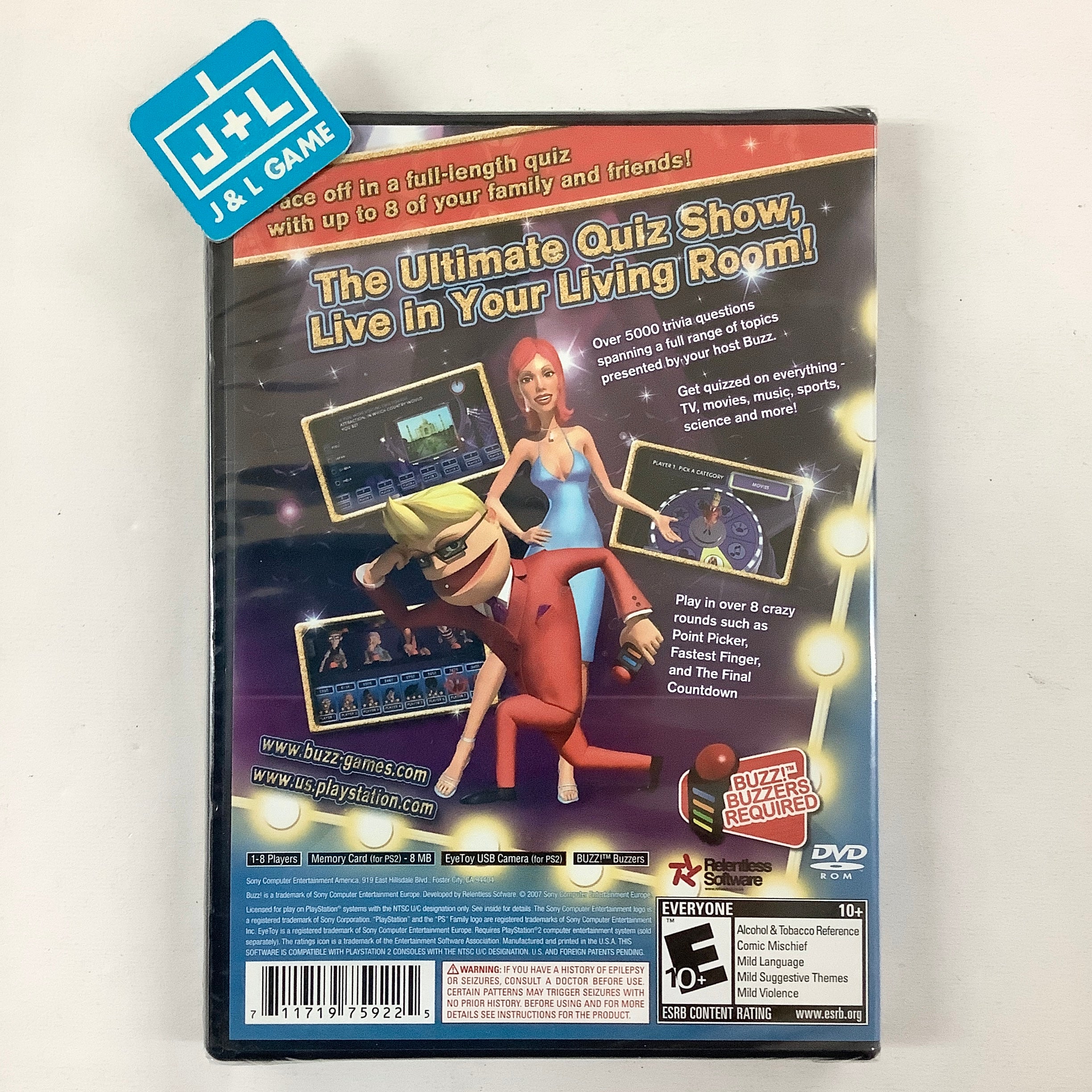 Buzz! The Mega Quiz (Game Only) - (PS2) PlayStation 2 Video Games SCEA   