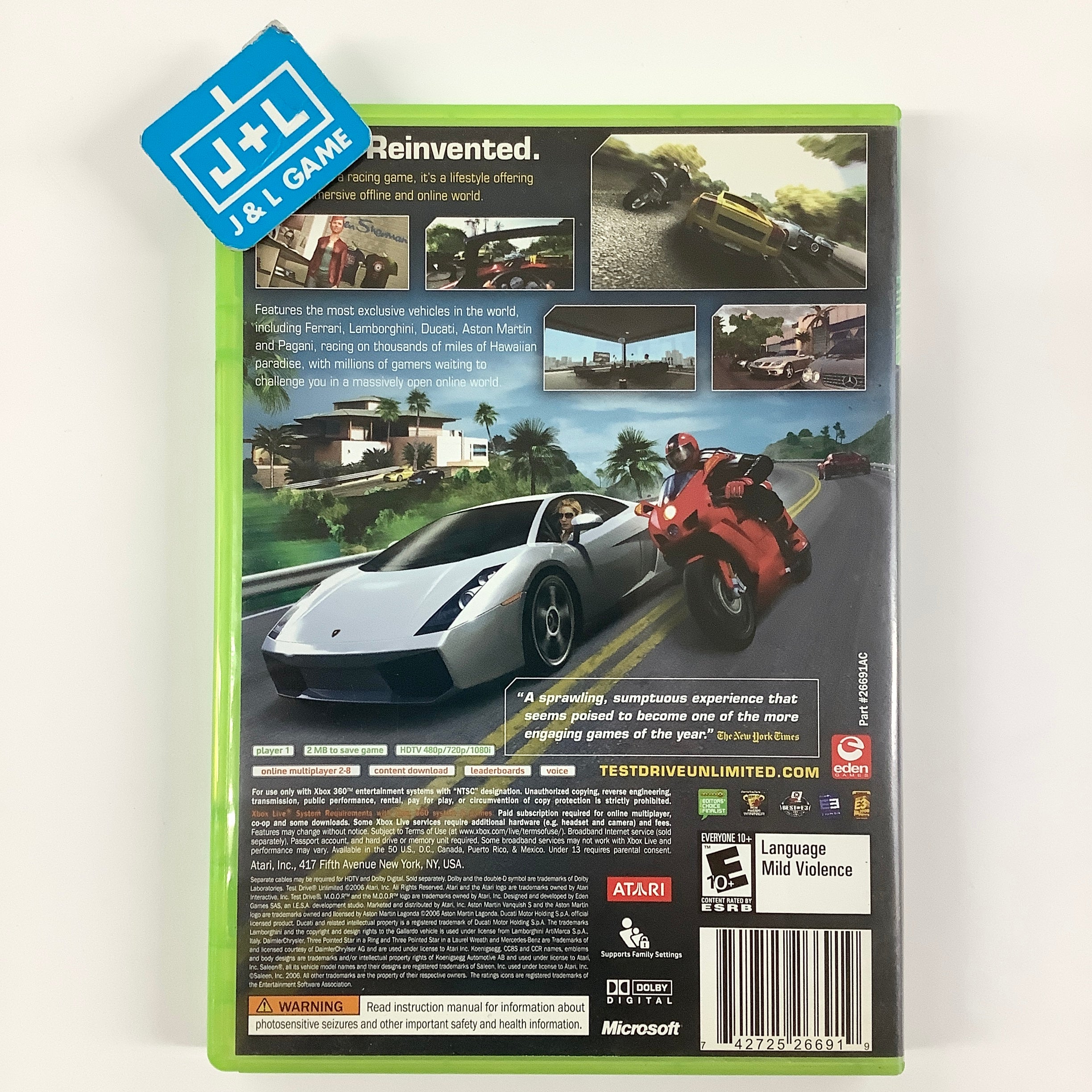 Test Drive Unlimited - Xbox 360 [Pre-Owned] Video Games Atari SA