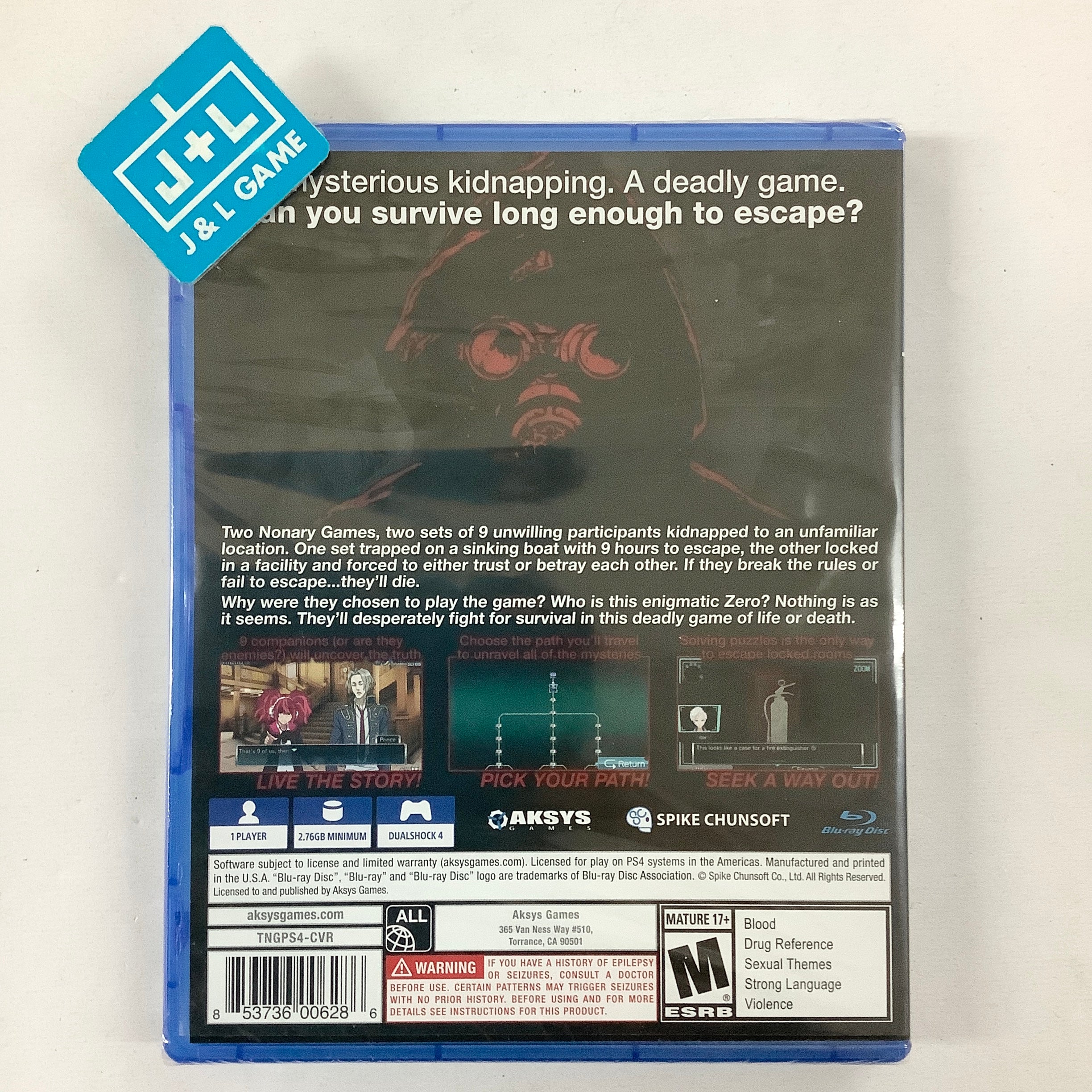 Zero Escape: The Nonary Games - (PS4) PlayStation 4 Video Games Aksys Games
